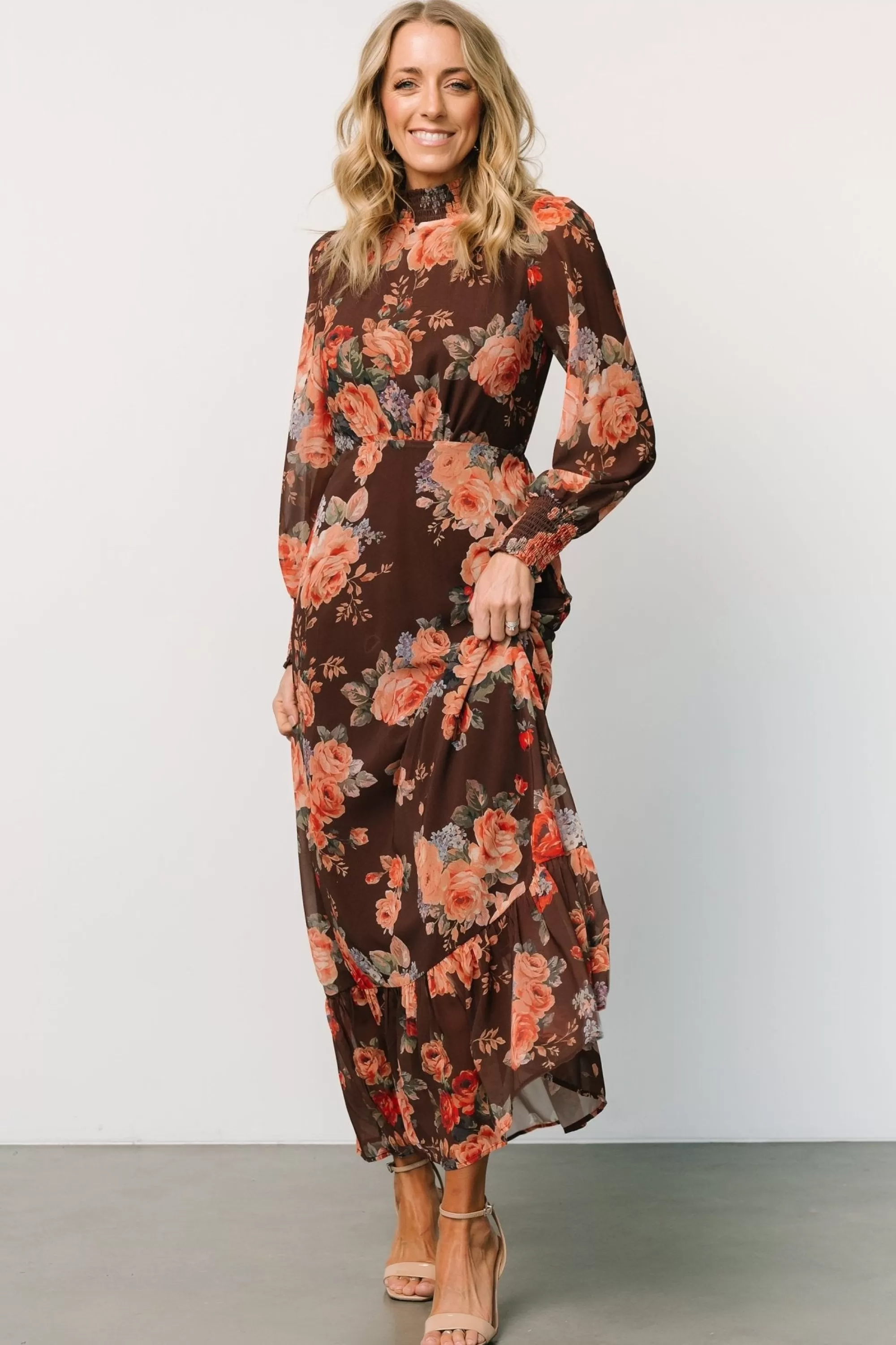 Baltic Born DRESSES | maxi dresses | Luciana Maxi Dress | Brown Floral