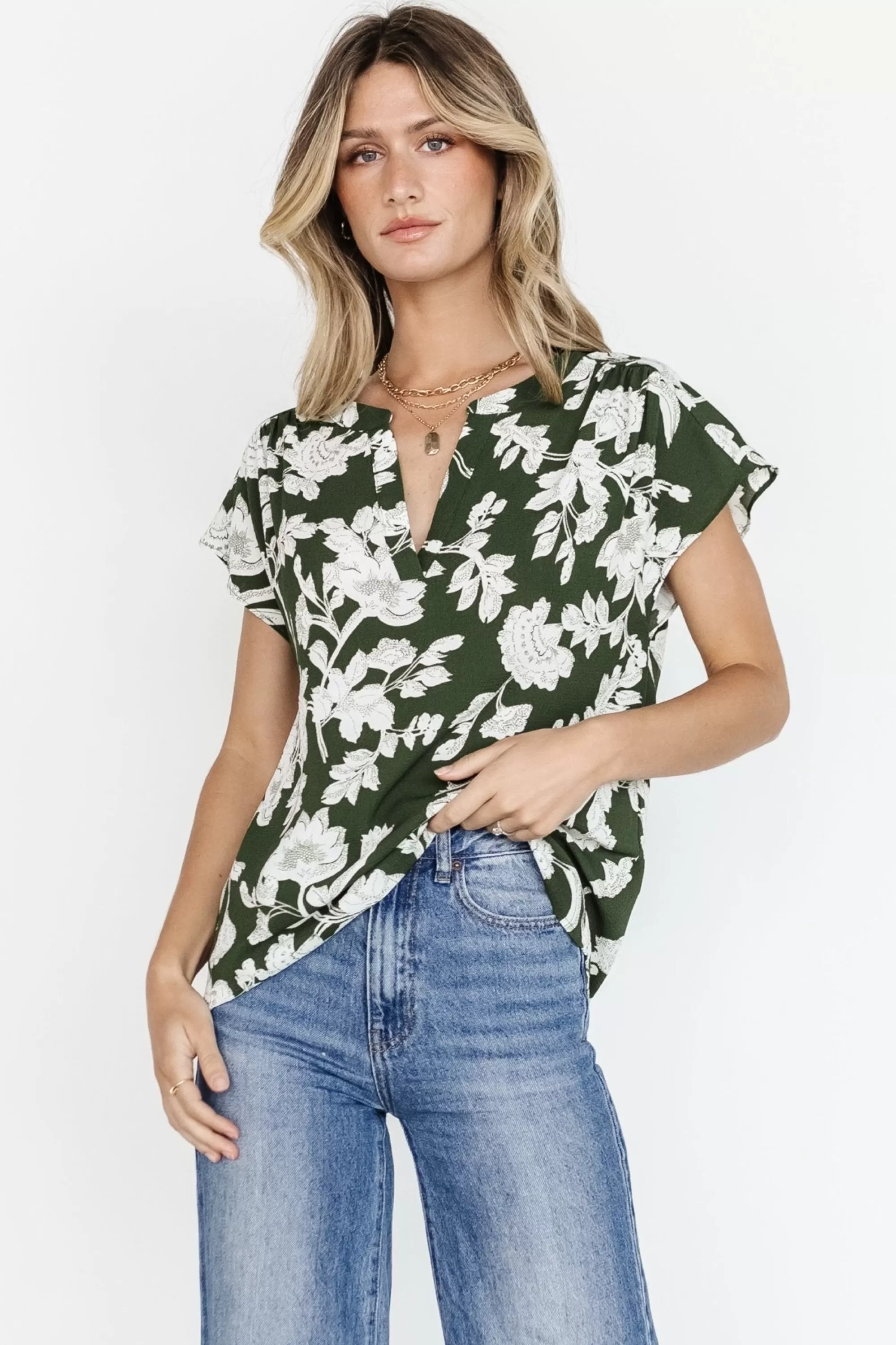 Baltic Born blouses + shirts | Macey Top | Olive Floral