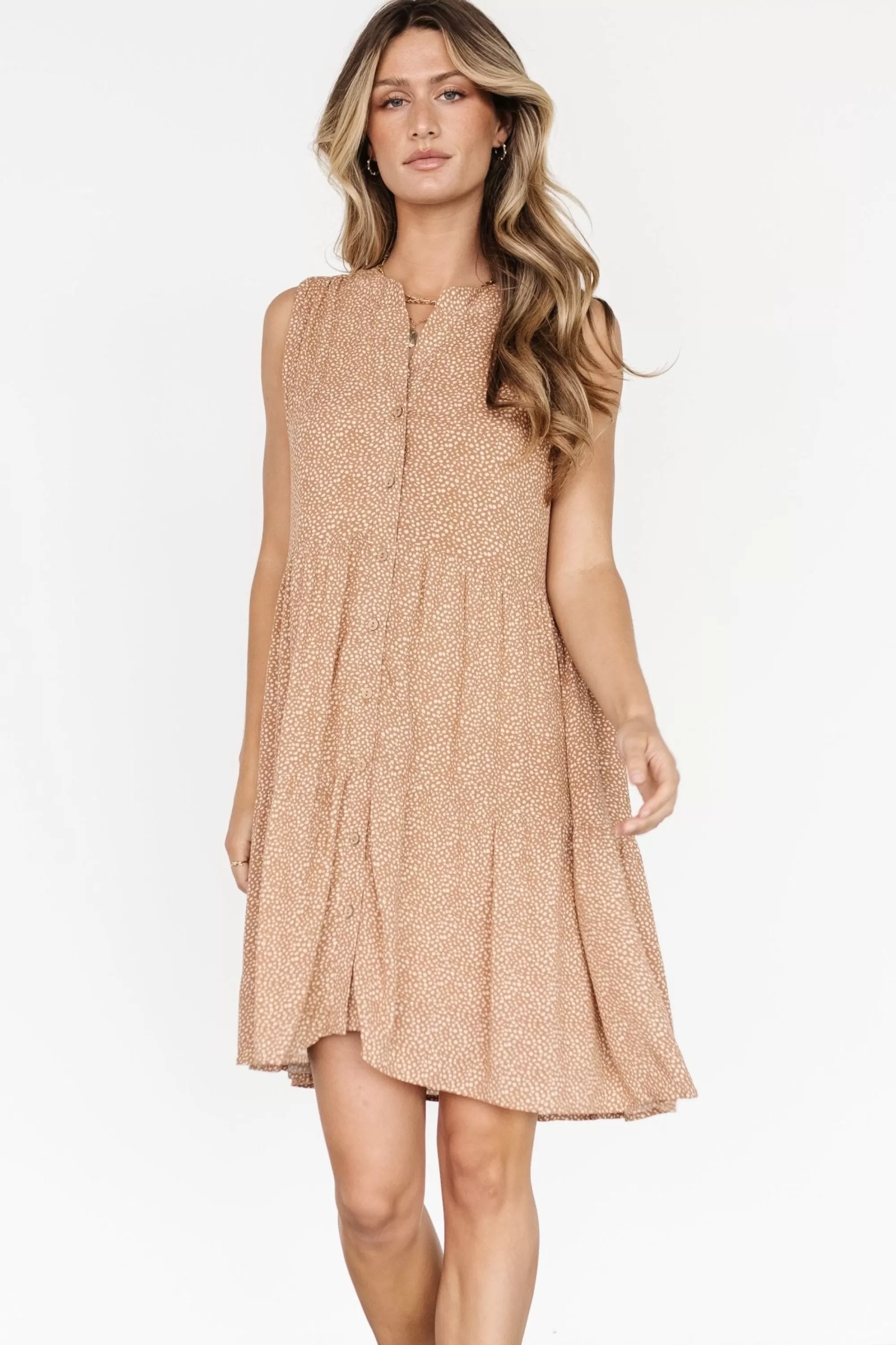 Baltic Born short dresses | cover up | Malone Button Down Short Dress | Camel