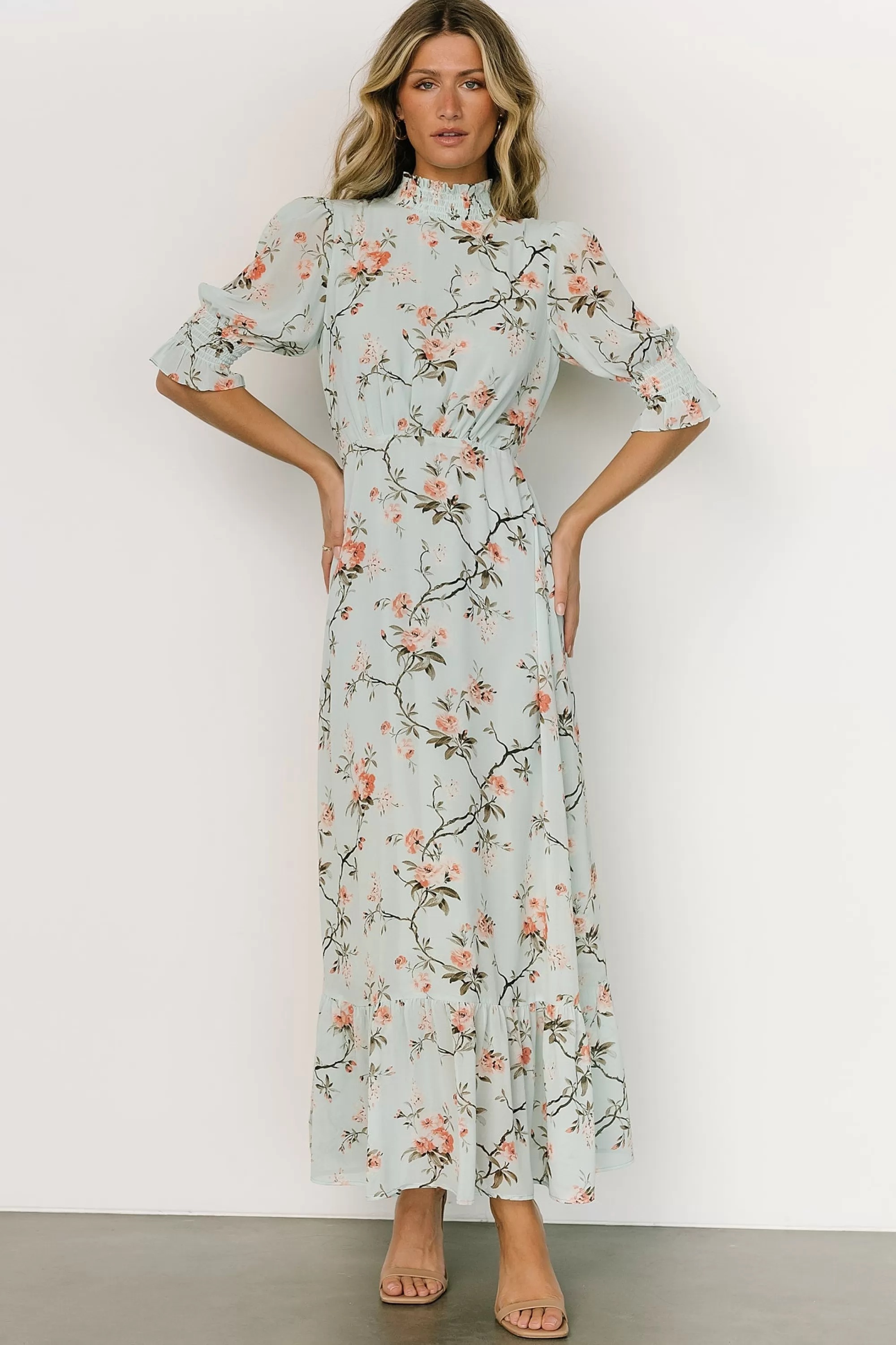 Baltic Born WEDDING SUITE | wedding guest | Marie Mock Neck Maxi Dress | Sage Floral