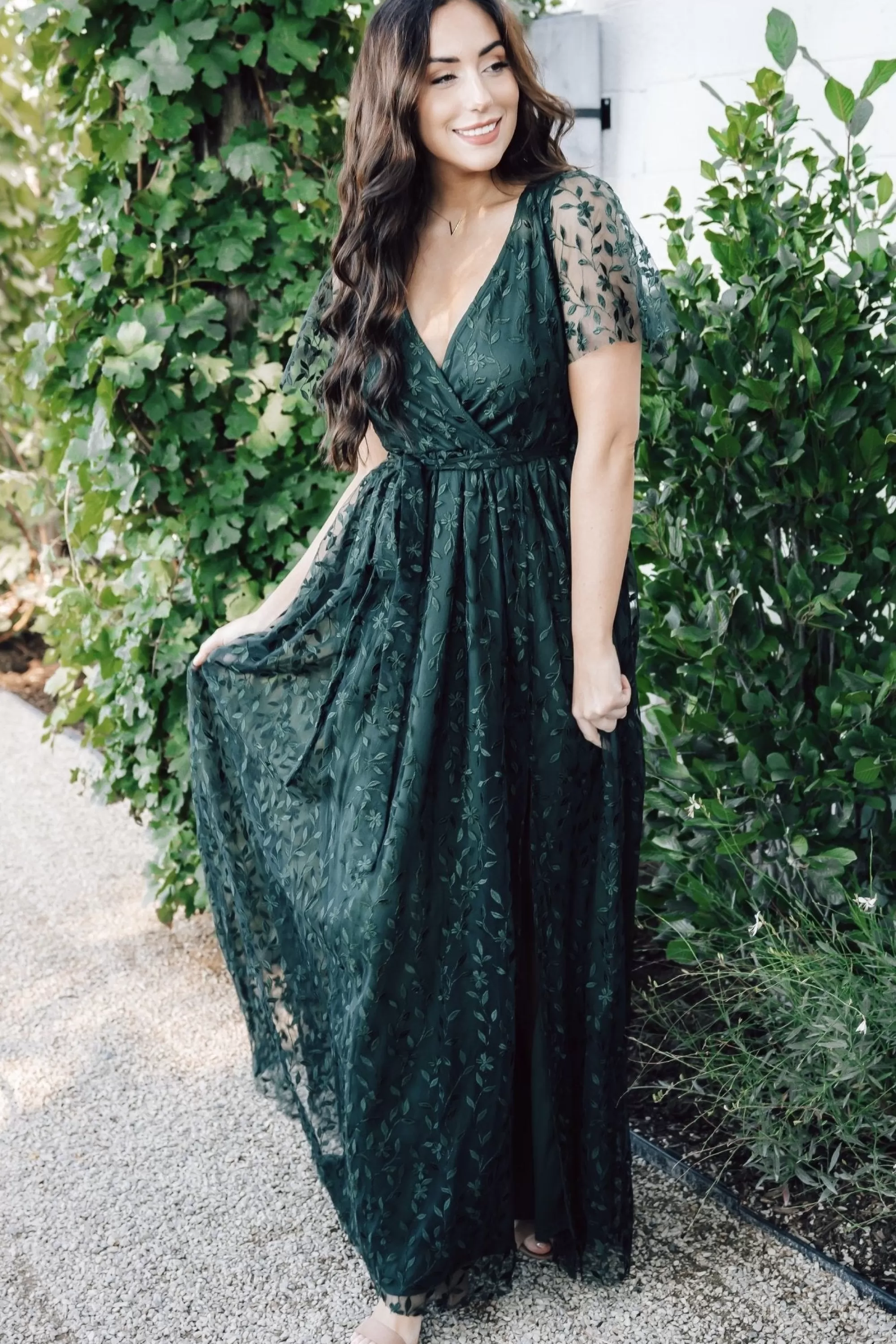 Baltic Born SALE | Marseille Embossed Maxi Dress | Green