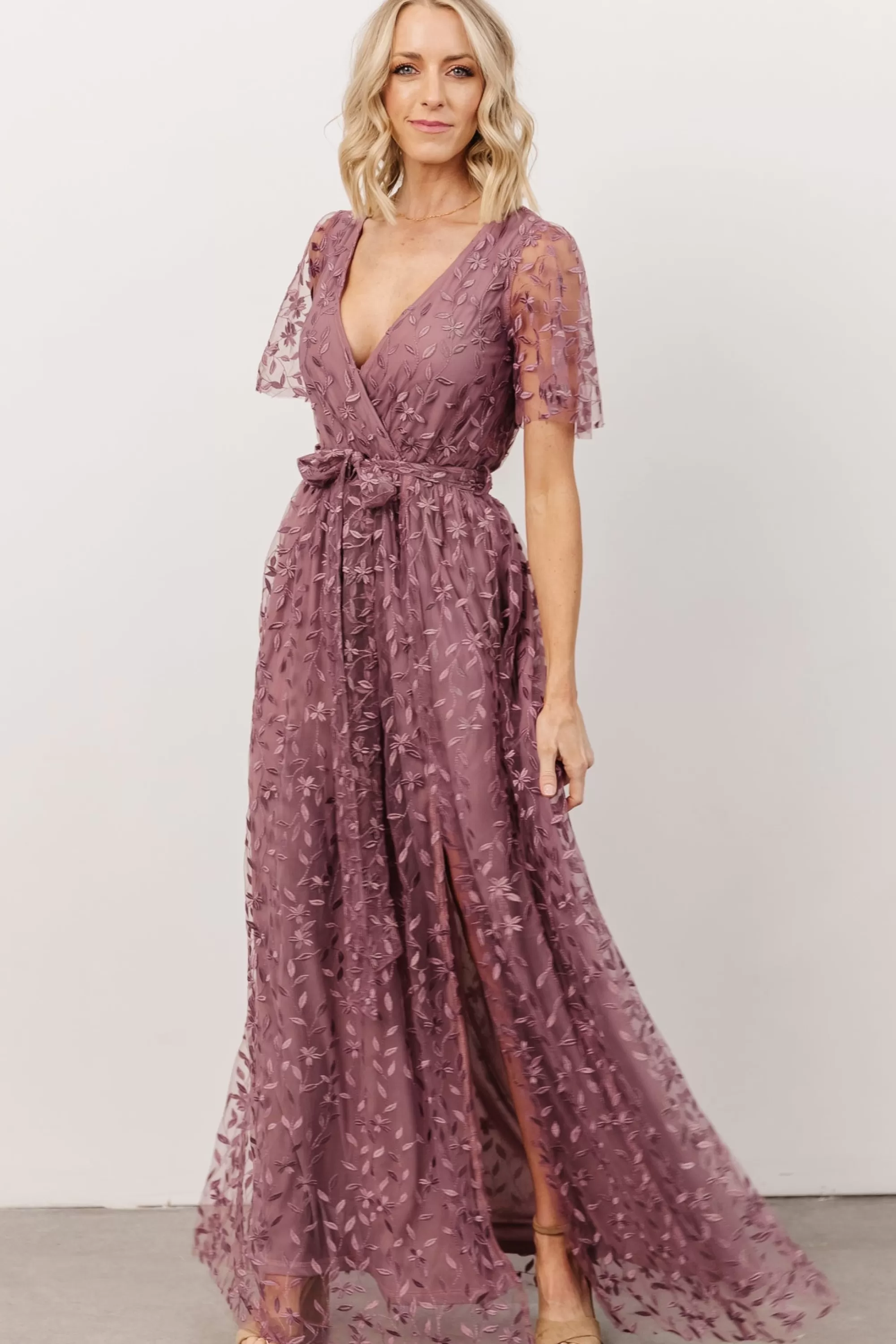 Baltic Born SALE | Marseille Embossed Maxi Dress | Lavender