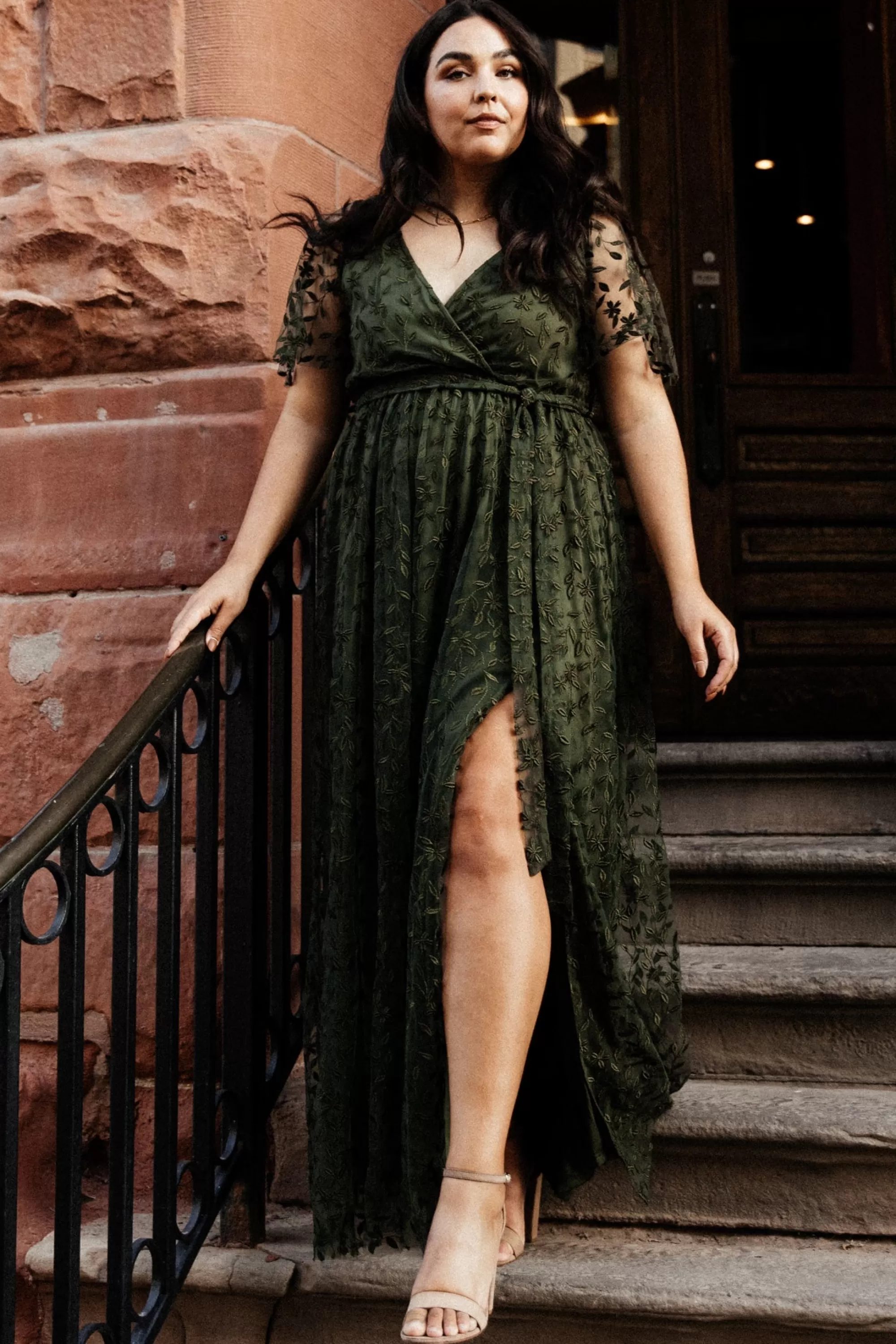 Baltic Born SALE | Marseille Embossed Maxi Dress | Olive