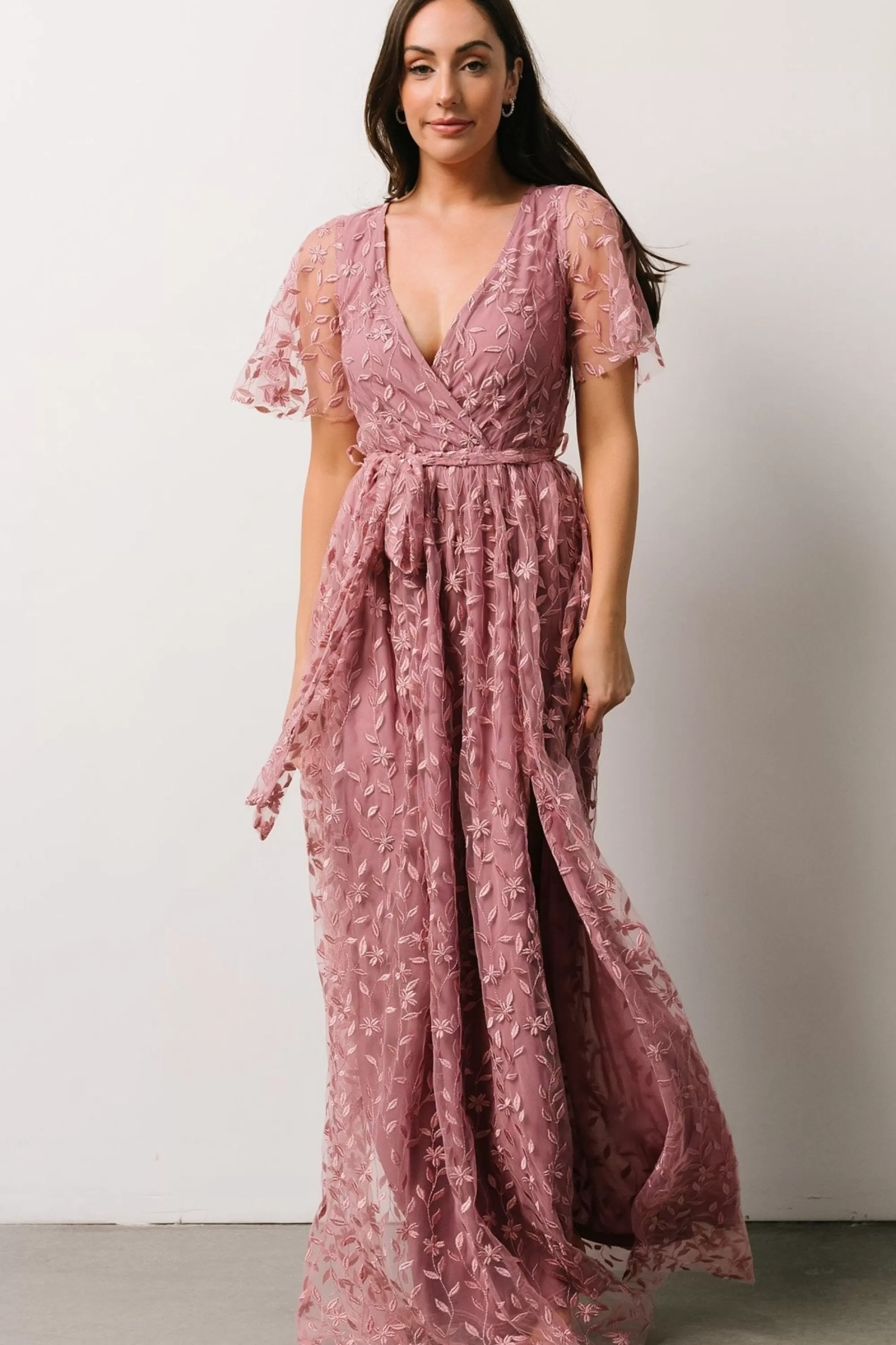 Baltic Born SALE | Marseille Embossed Maxi Dress | Orchid