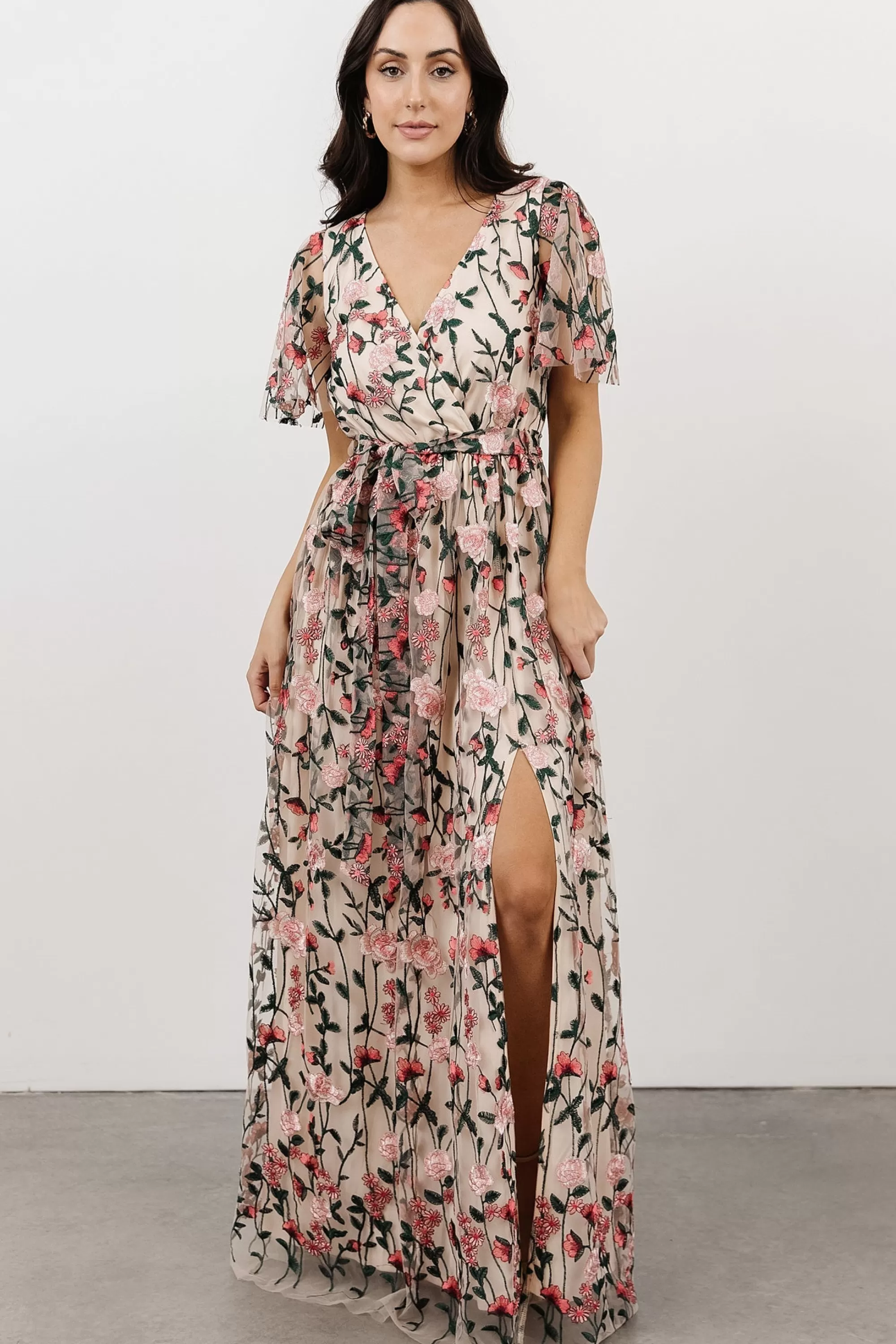 Baltic Born SALE | Marseille Embossed Maxi Dress | Rose Garden