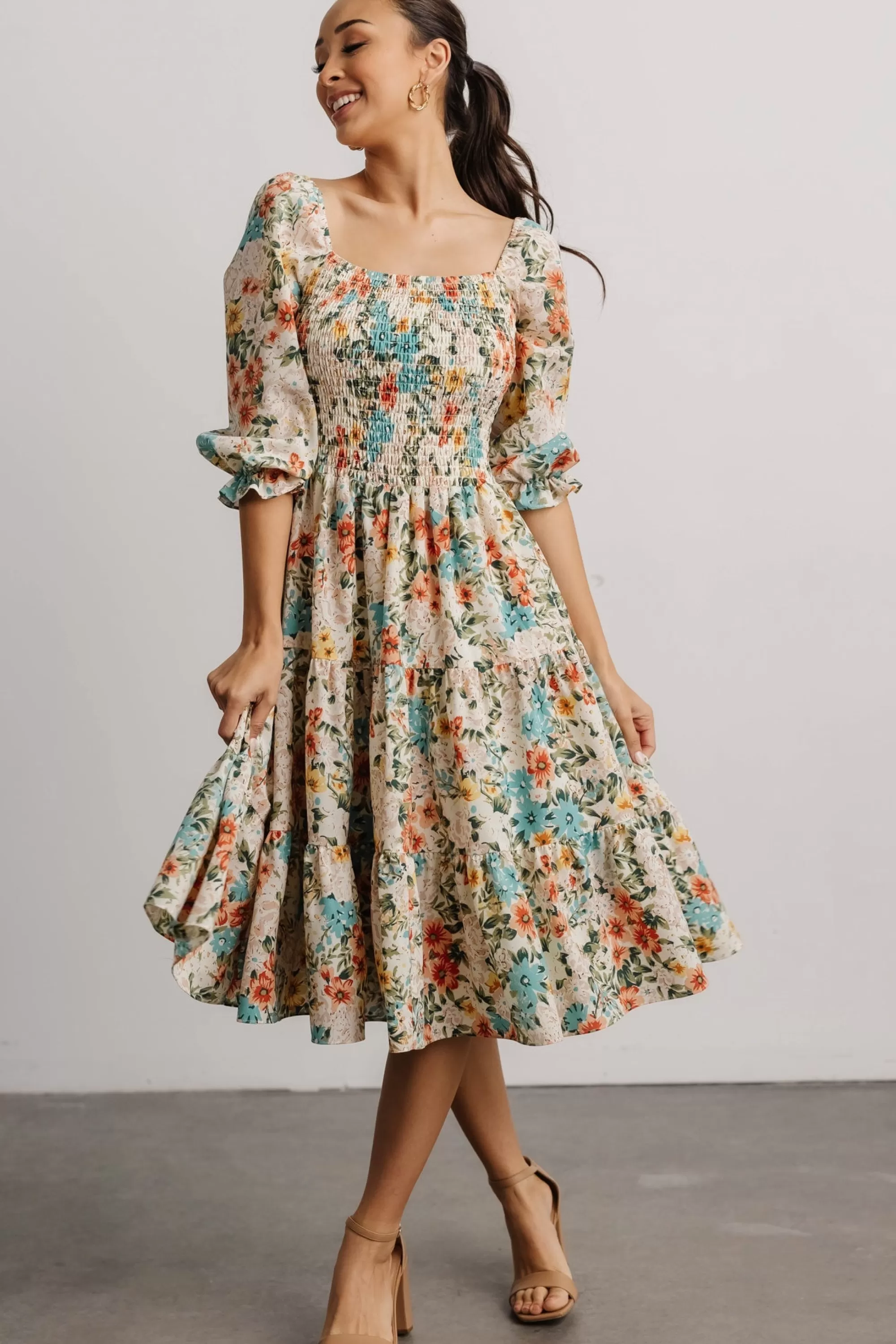 Baltic Born SALE | Marta Smocked Midi Dress | Summer Floral