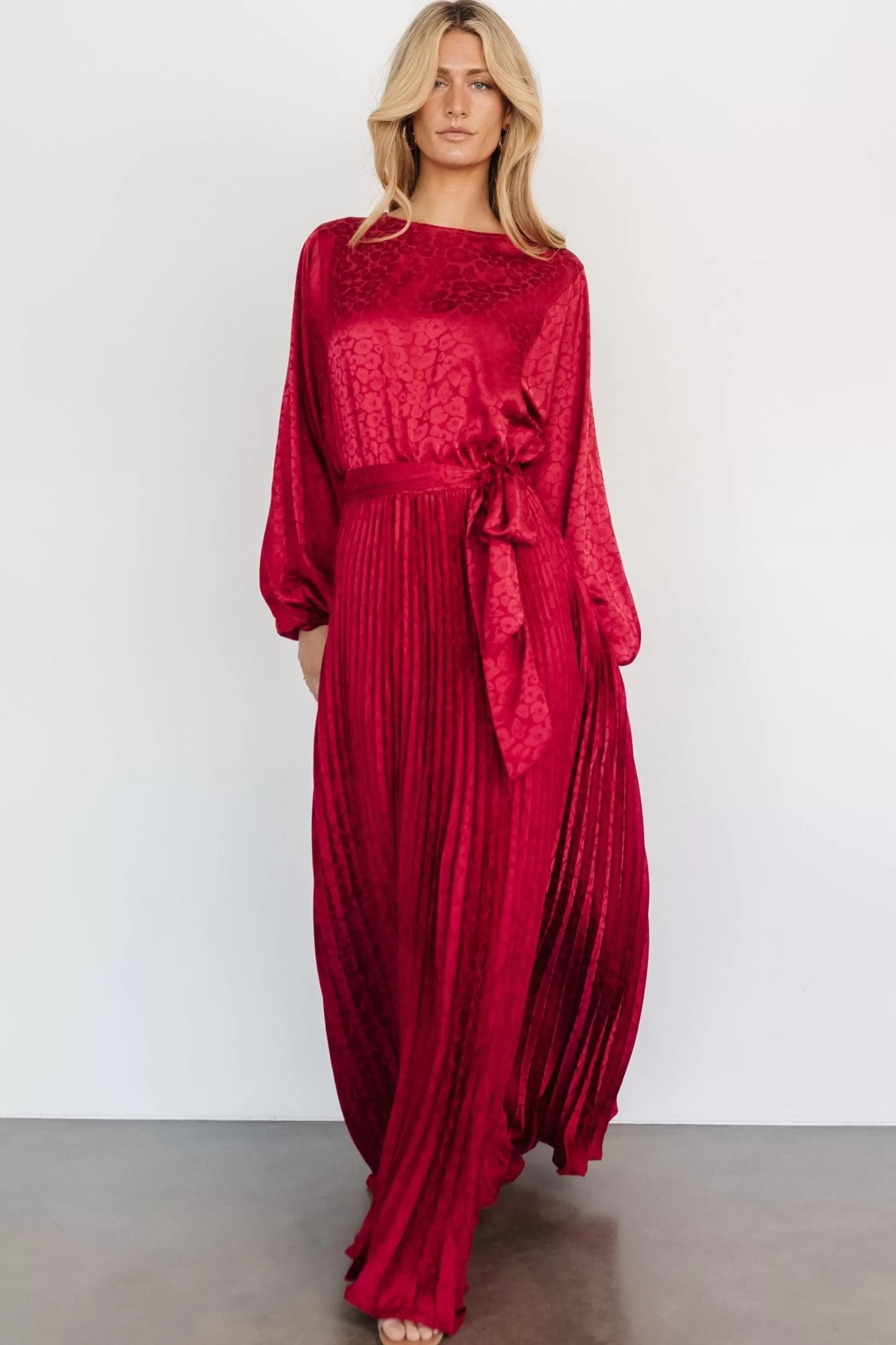 Baltic Born COMING SOON | Marva Pleated Maxi Dress | Wine