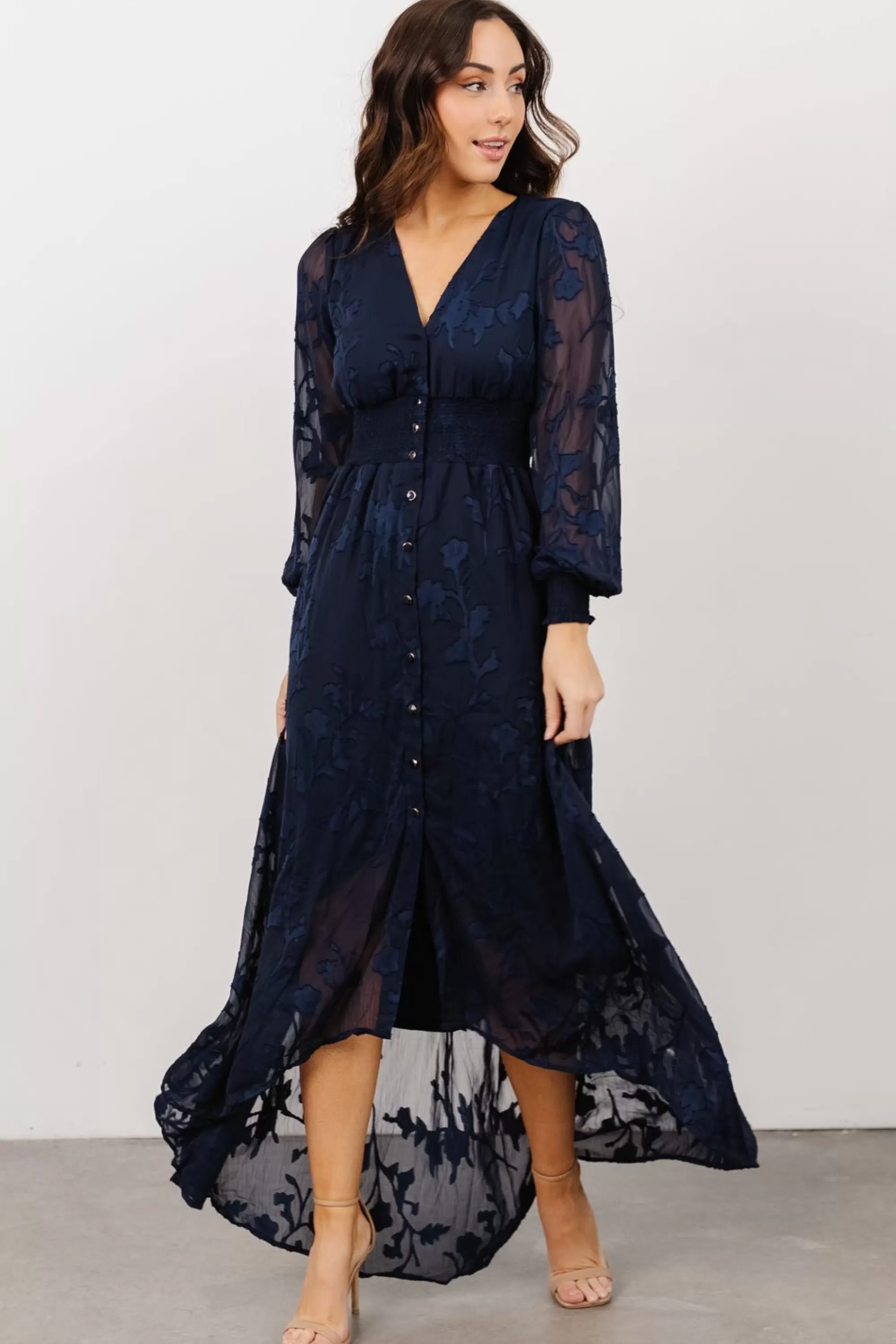 Baltic Born COMING SOON | Mayfair High Low Maxi Dress | Navy