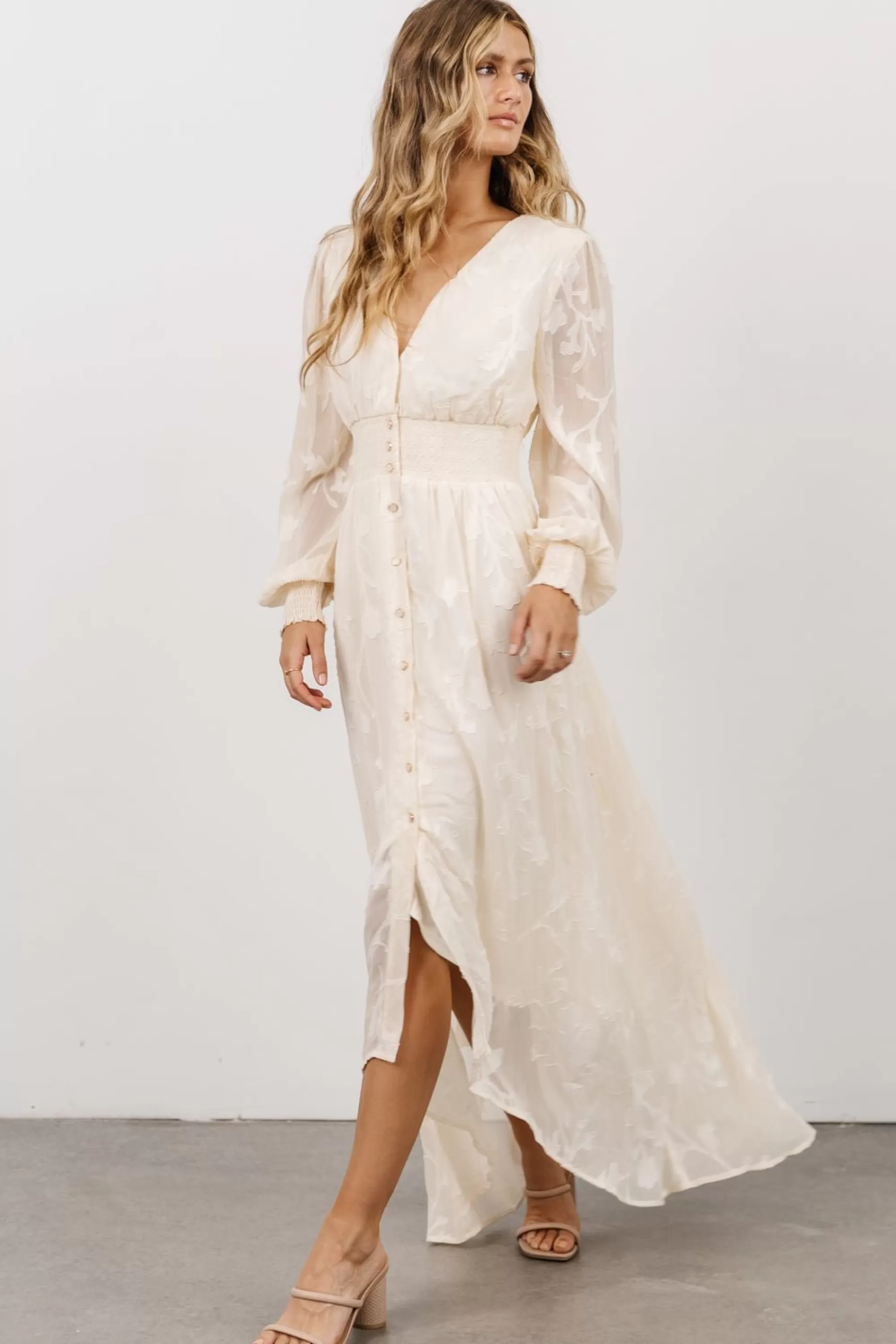 Baltic Born COMING SOON | Mayfair High Low Maxi Dress | Vintage Cream
