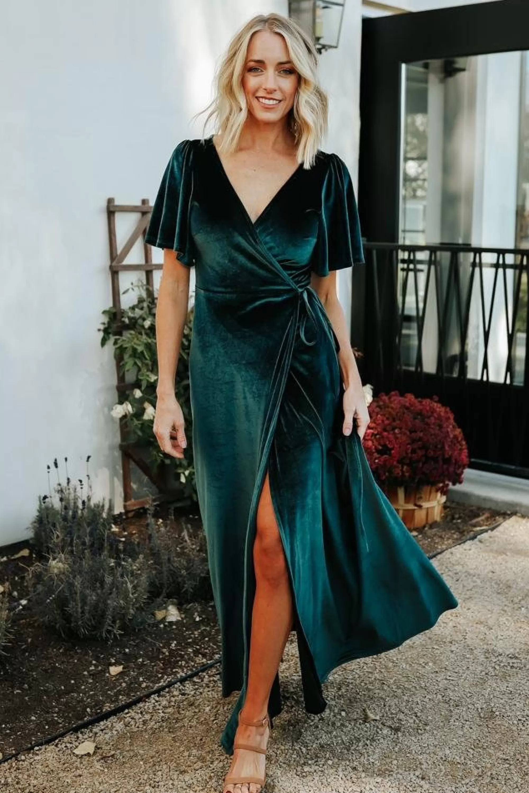 Baltic Born maxi dresses | WEDDING SUITE | Meghan Velvet Wrap Maxi Dress | Jade