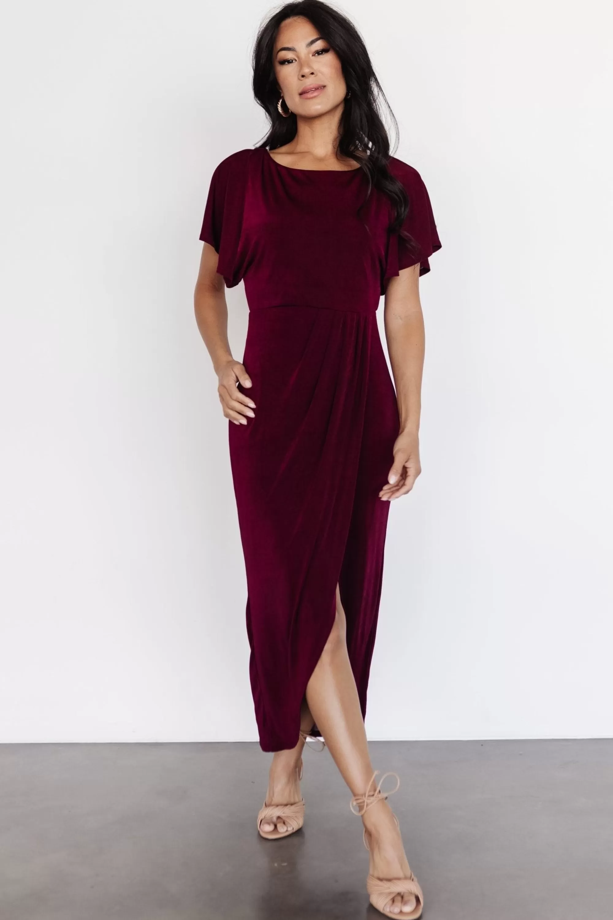 Baltic Born midi dresses | WINTER ESSENTIALS | Mercy Midi Dress | Burgundy