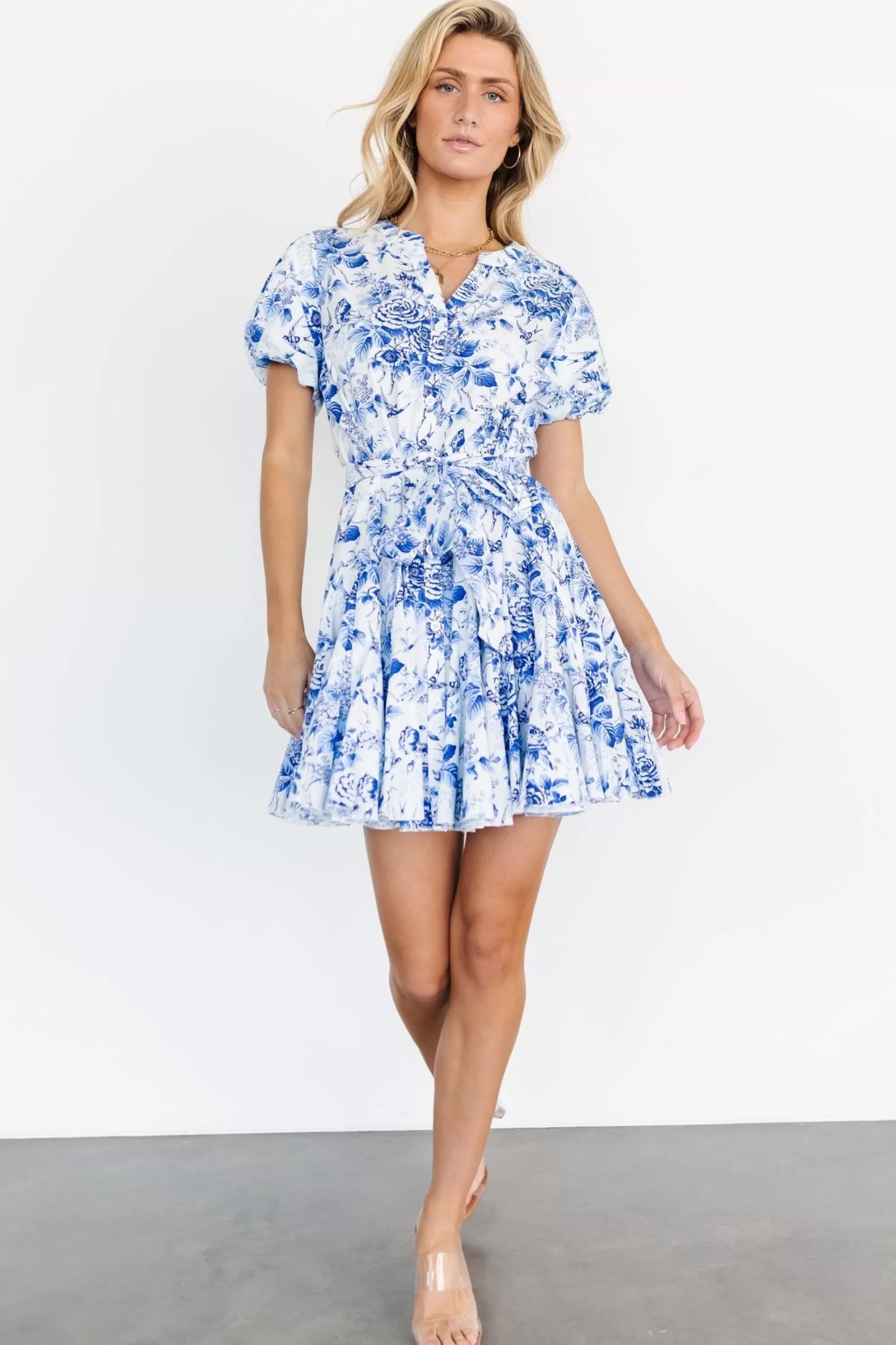 Baltic Born short dresses | Mikki Mini Dress | White + Blue