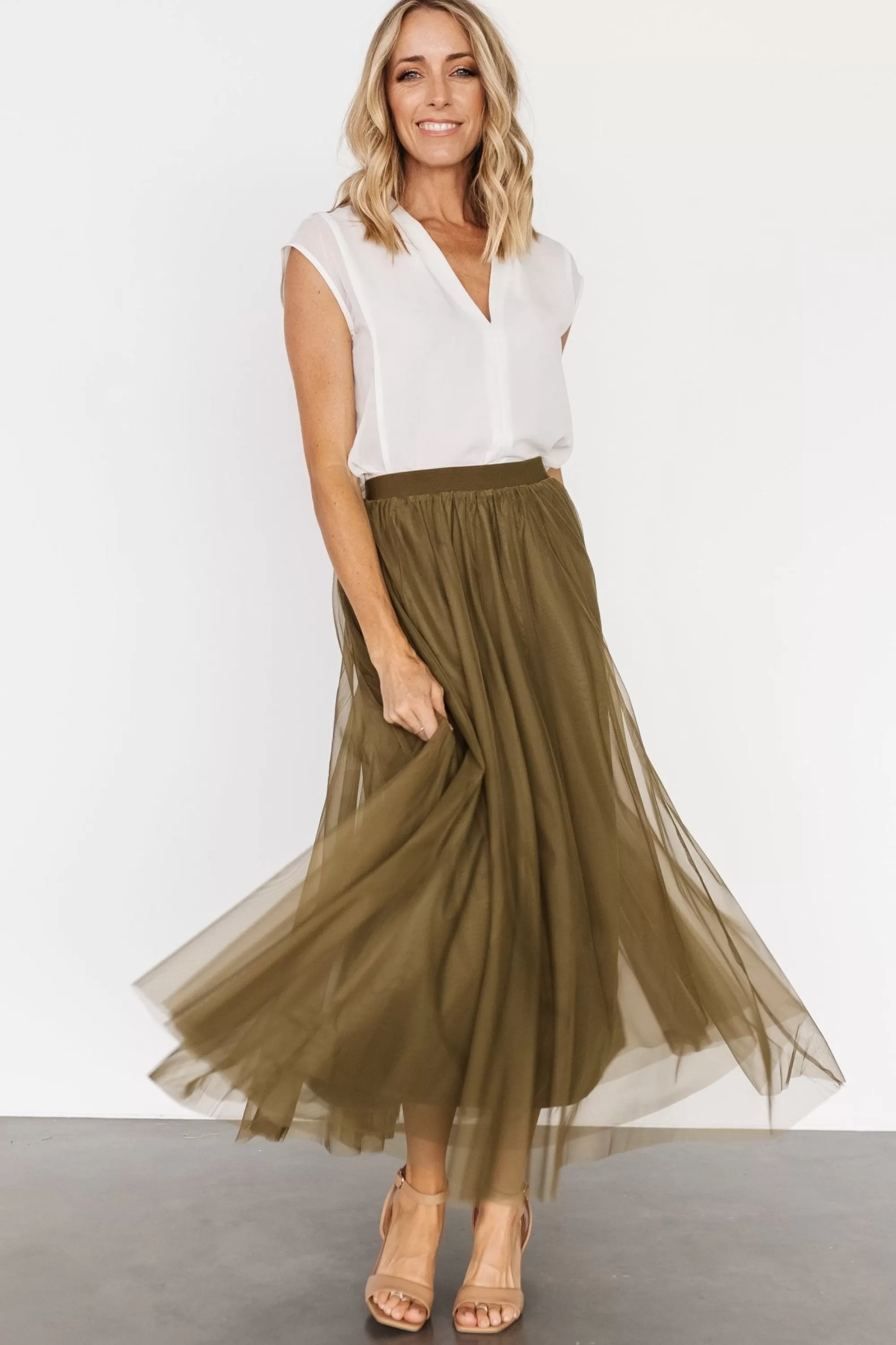 Baltic Born tulle styles | BOTTOMS | Mila Tulle Skirt | Olive