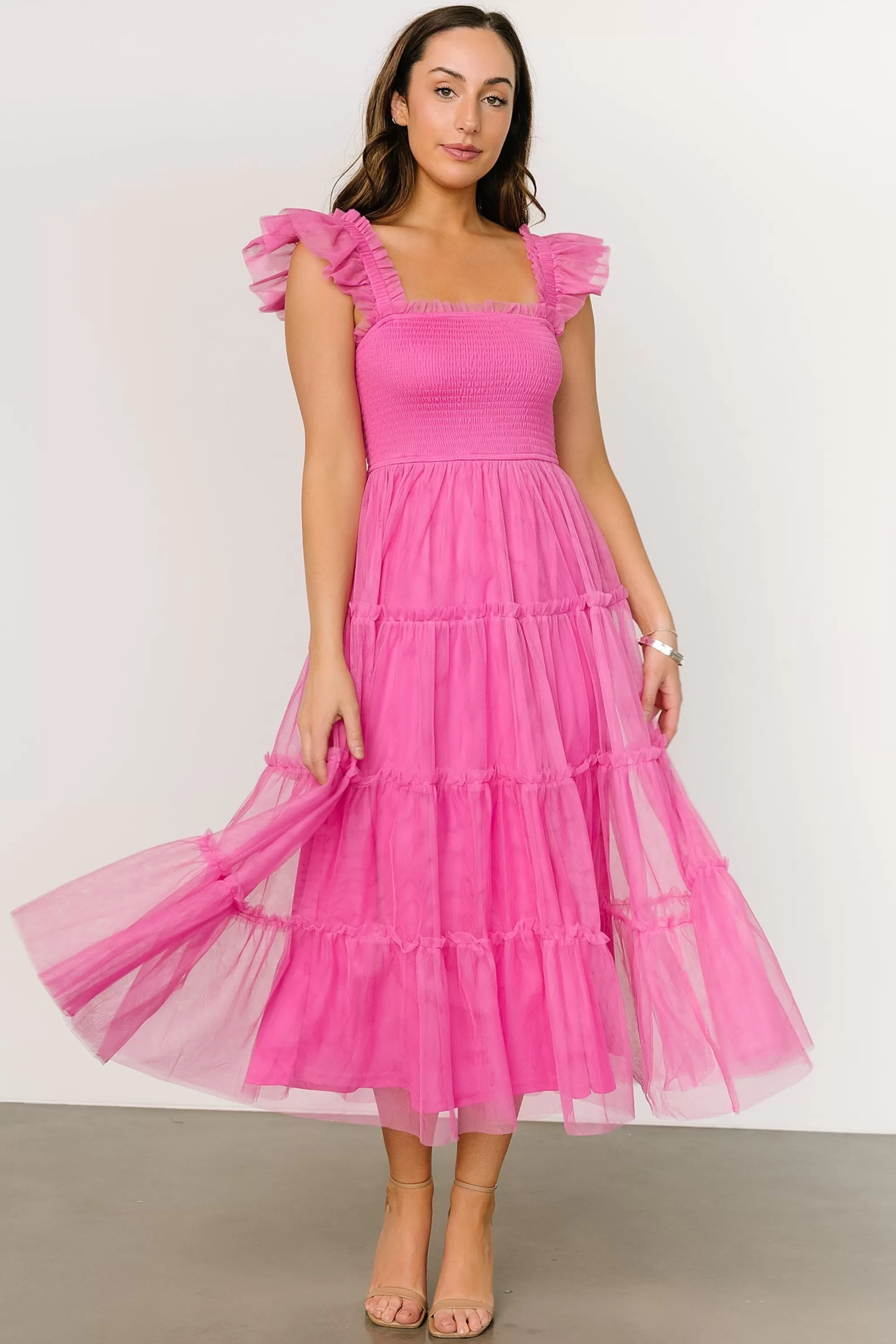 Baltic Born midi dresses | Mindi Tulle Midi Dress | Pink