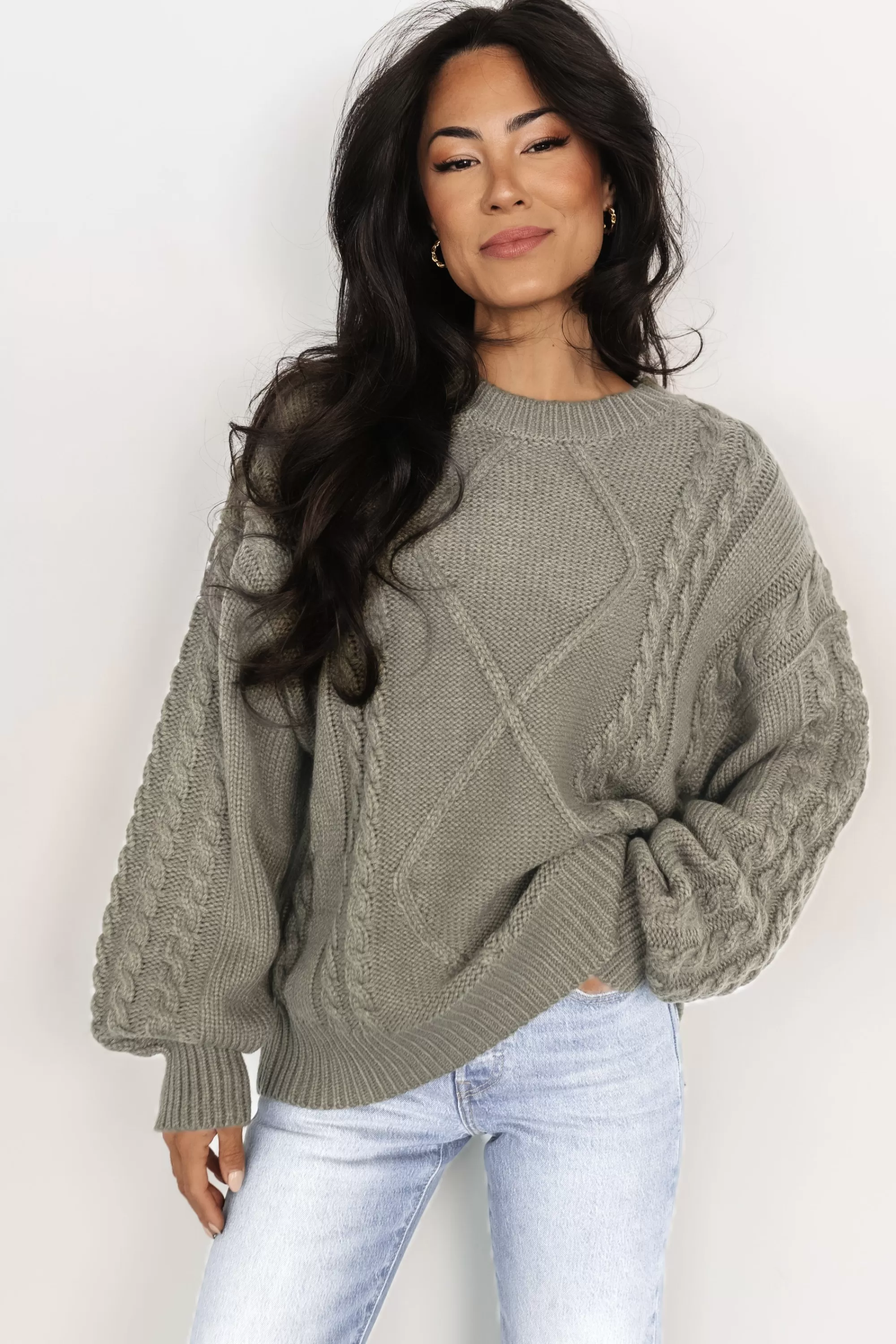 Baltic Born sweaters | EXTENDED SIZING | Mona Knit Sweater | Olive