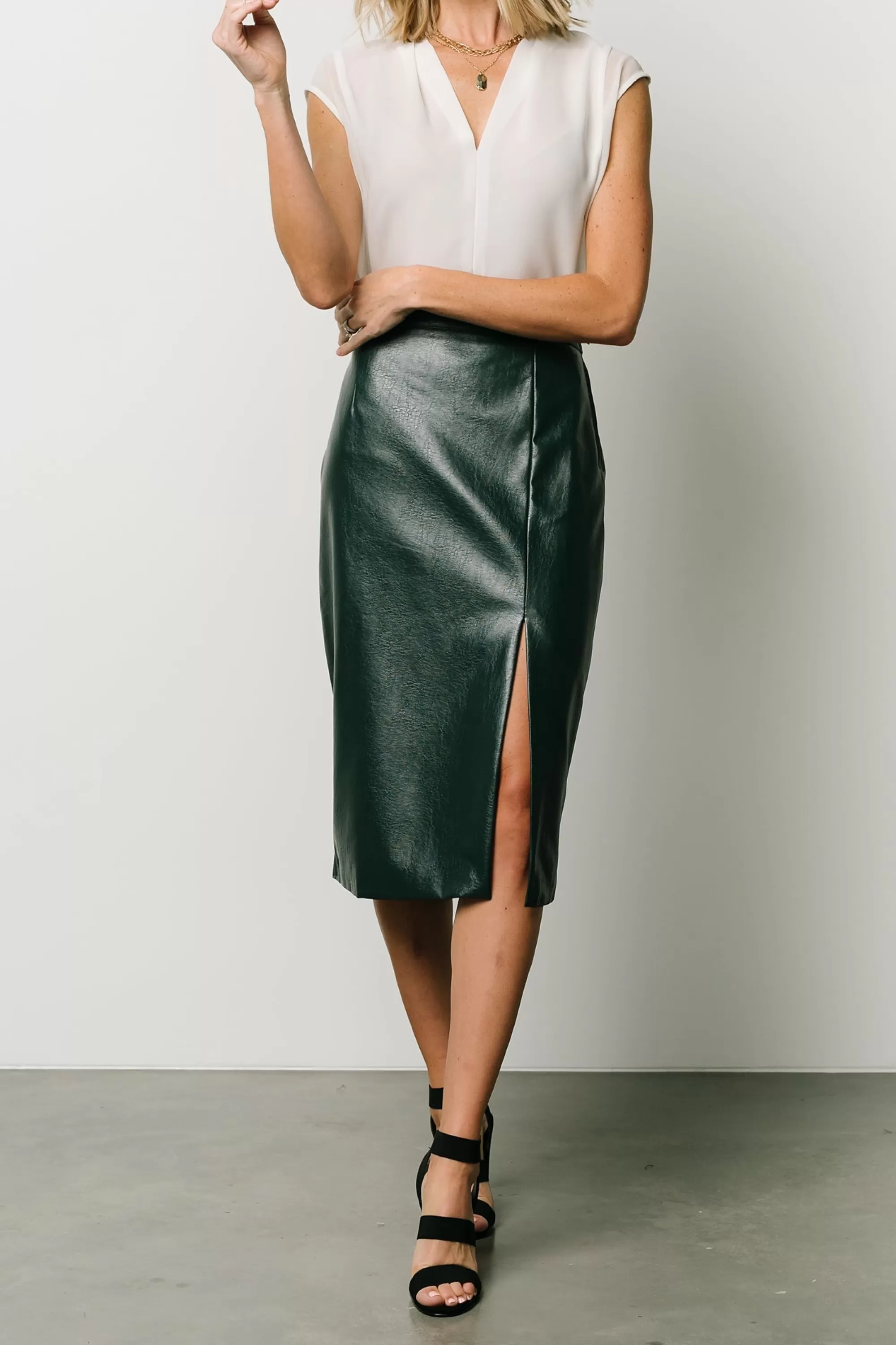 Baltic Born skirts | Montague Vegan Leather Skirt | Pine