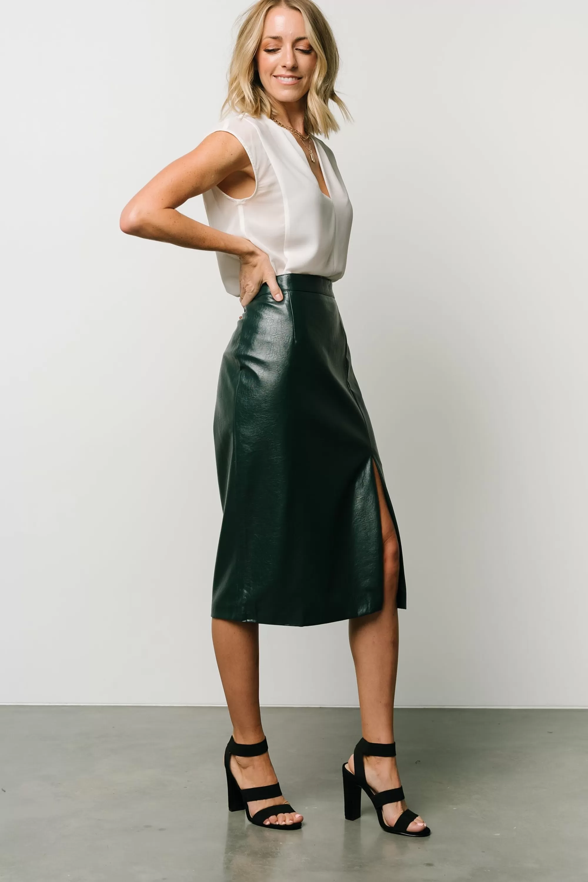 Baltic Born skirts | Montague Vegan Leather Skirt | Pine