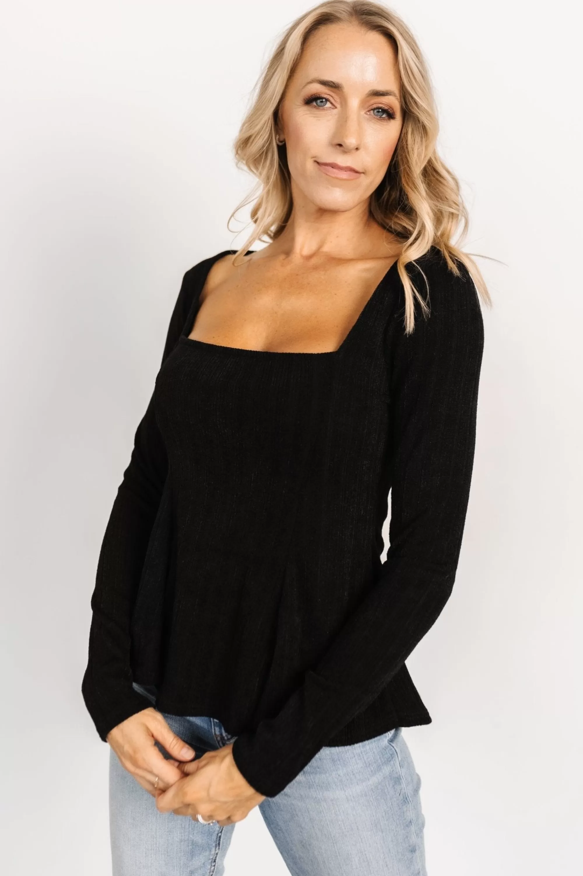 Baltic Born blouses + shirts | Murphy Square Neck Top | Black