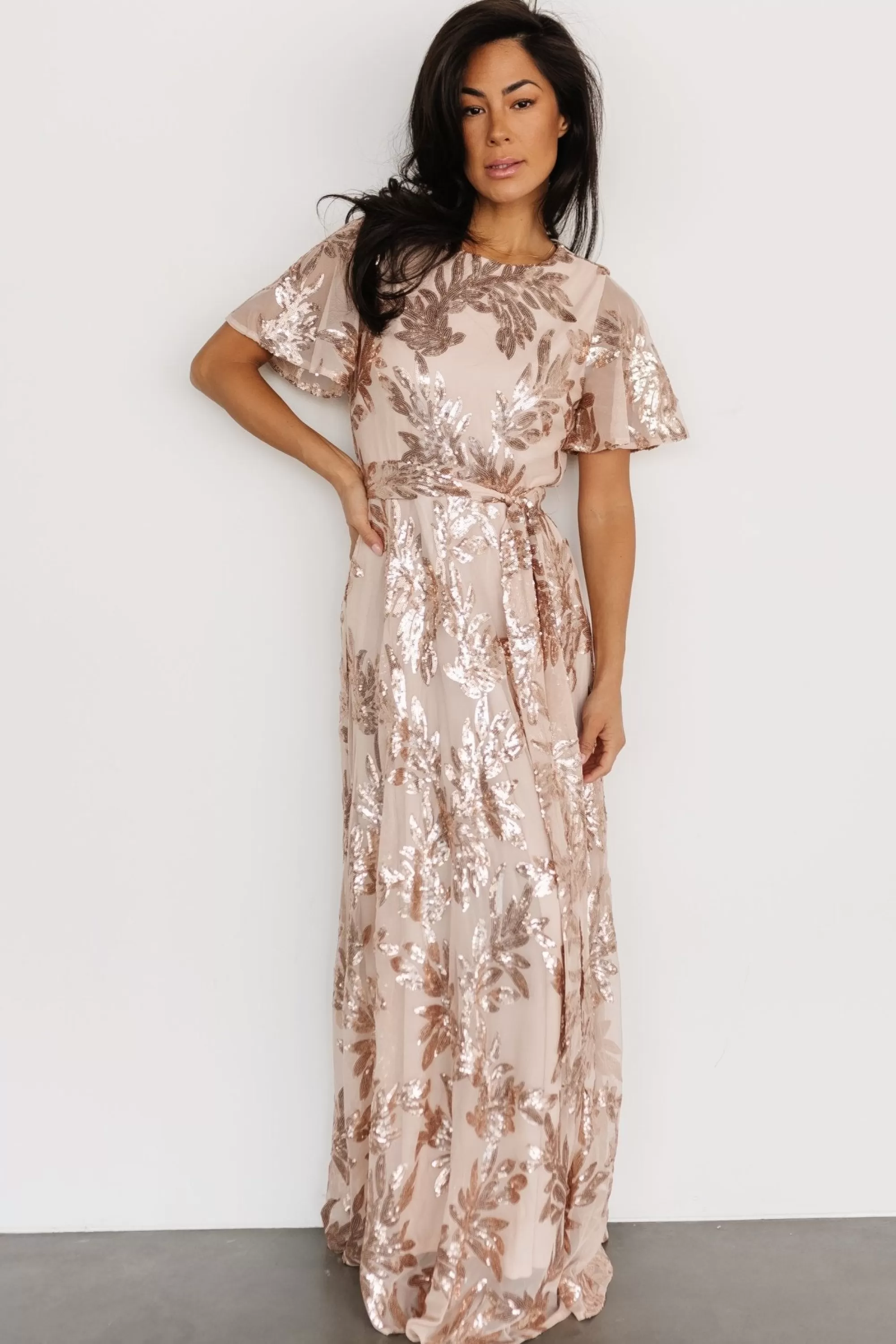 Baltic Born COMING SOON | Muse Sequin Maxi Dress | Rose Gold