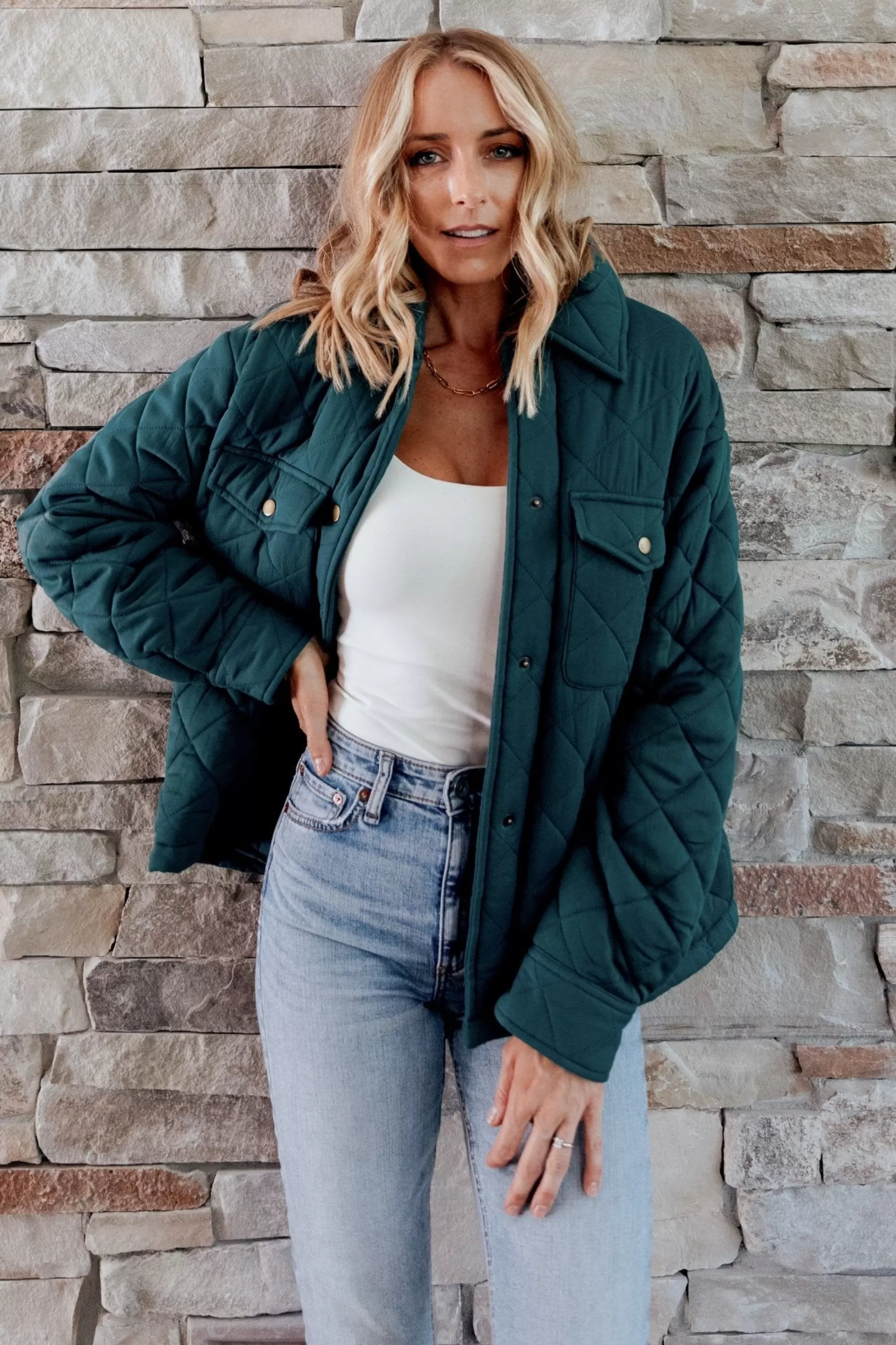 Baltic Born TOPS | outerwear | Nadia Button Up Jacket | Emerald