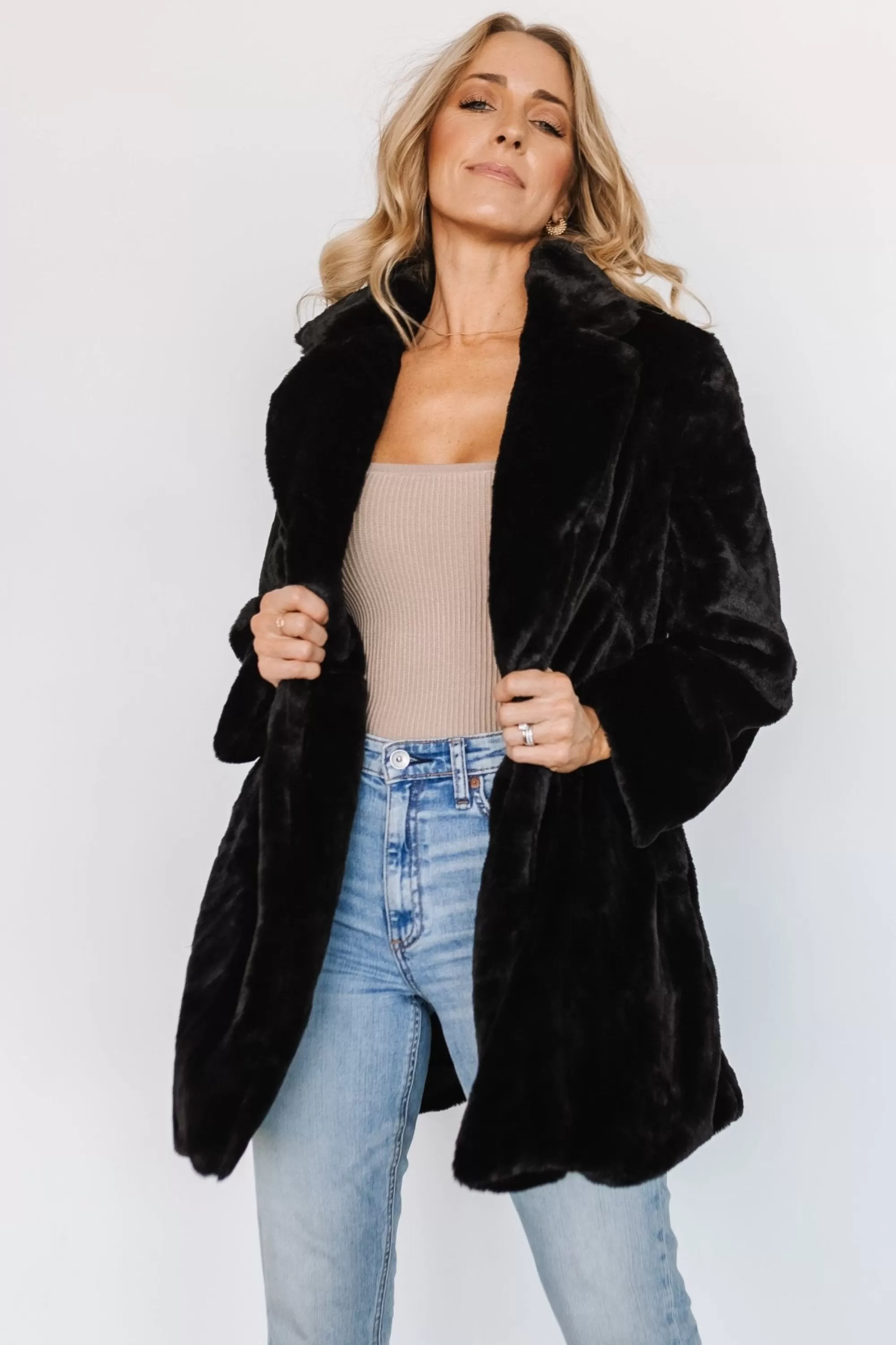 Baltic Born outerwear | Narla Faux Fur Coat | Black