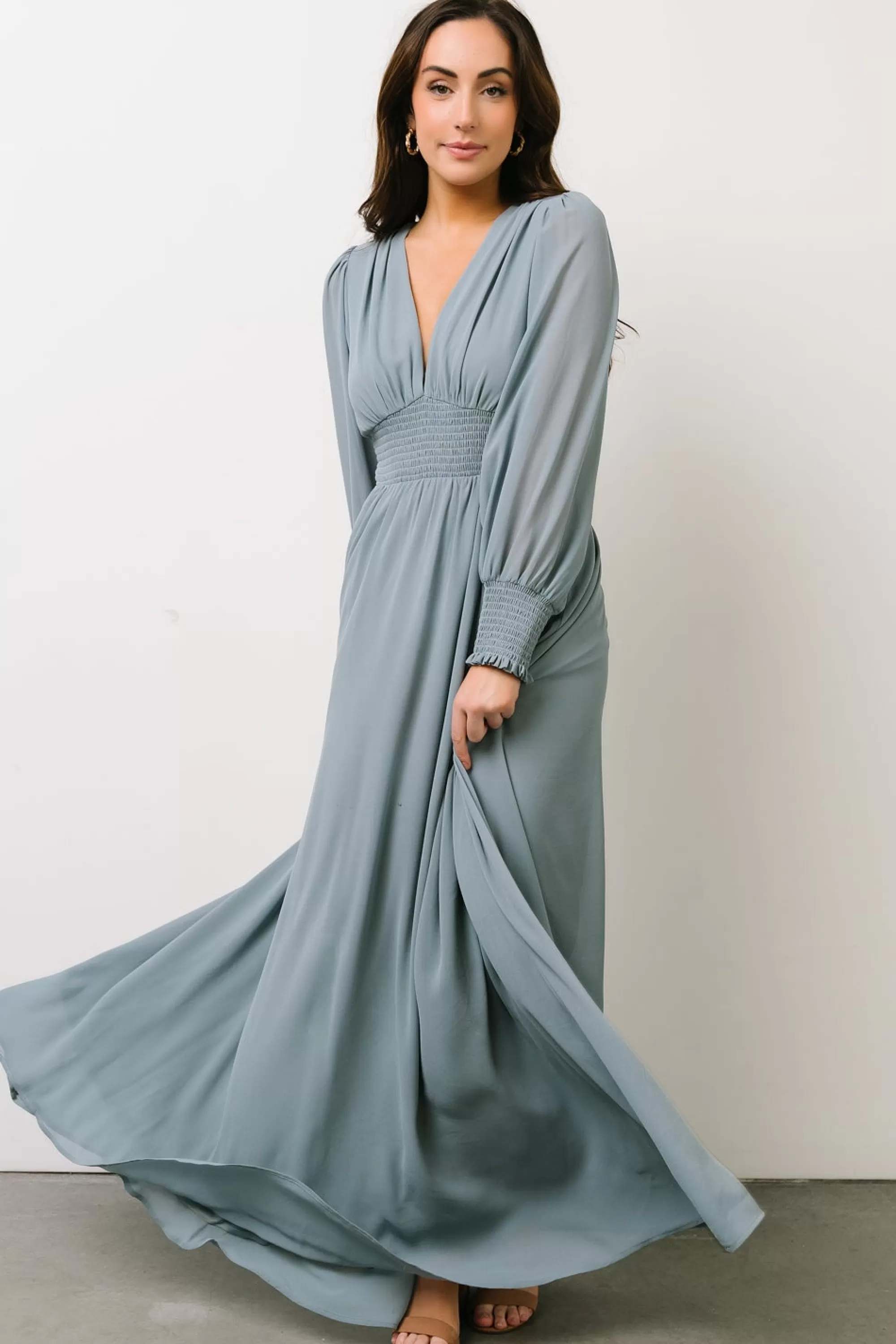 Baltic Born WEDDING SUITE | wedding guest | Olivia Maxi Dress | Dusty Blue