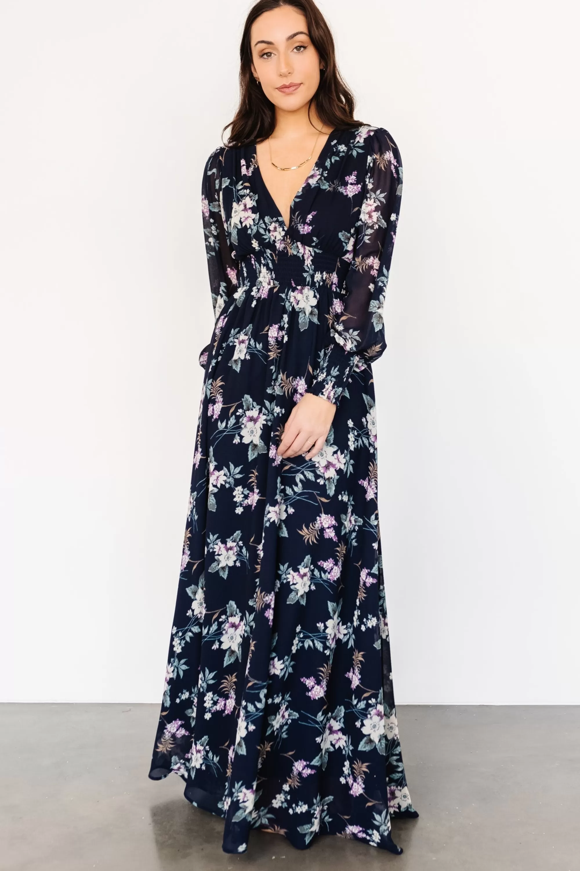 Baltic Born WEDDING SUITE | wedding guest | Olivia Maxi Dress | Navy Garden Floral