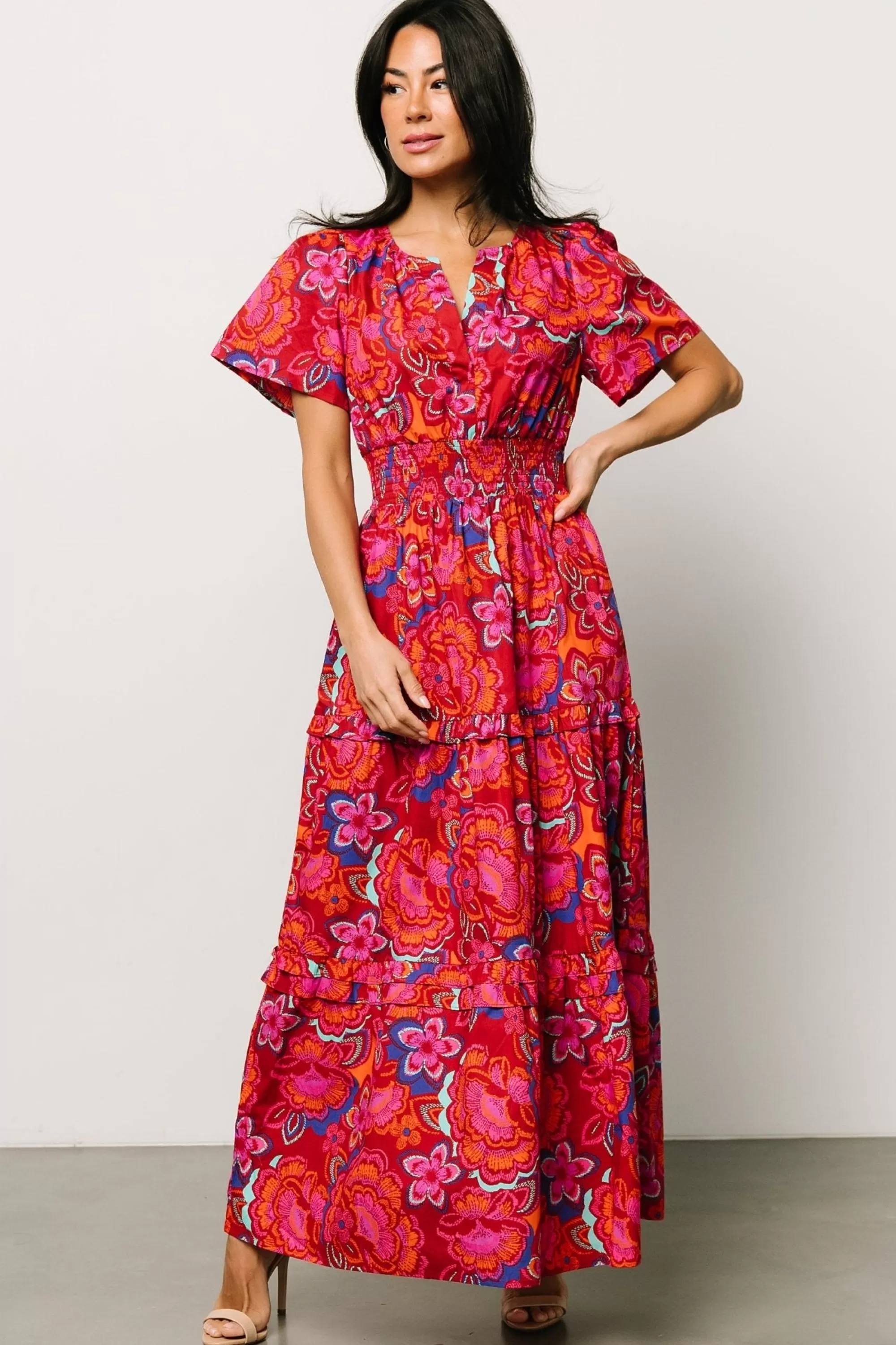 Baltic Born bump friendly | Palmer Tiered Maxi Dress | Multi Floral