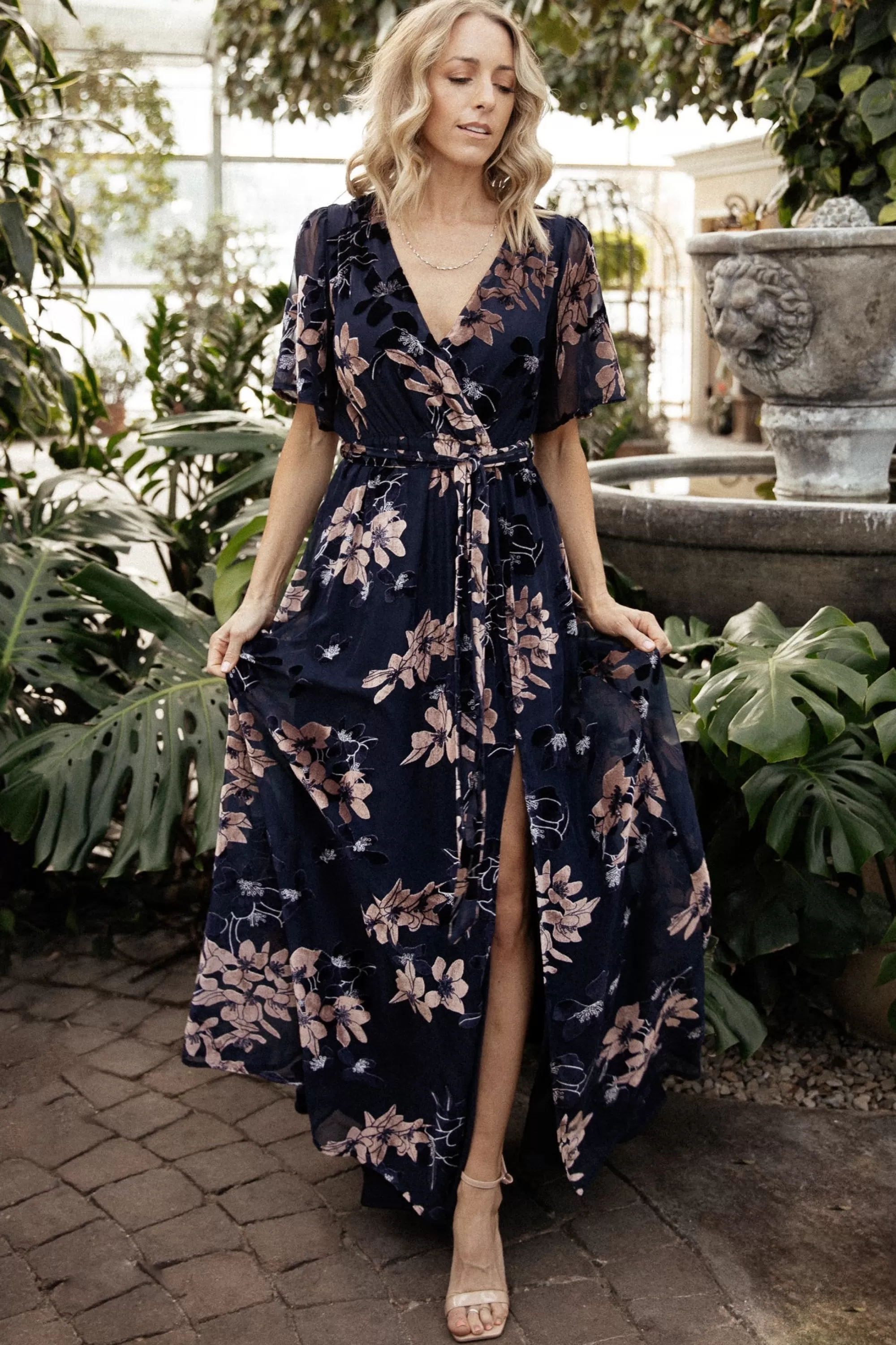 Baltic Born maxi dresses | WEDDING SUITE | Parisian Velvet Maxi Dress | Blue + Blush Floral