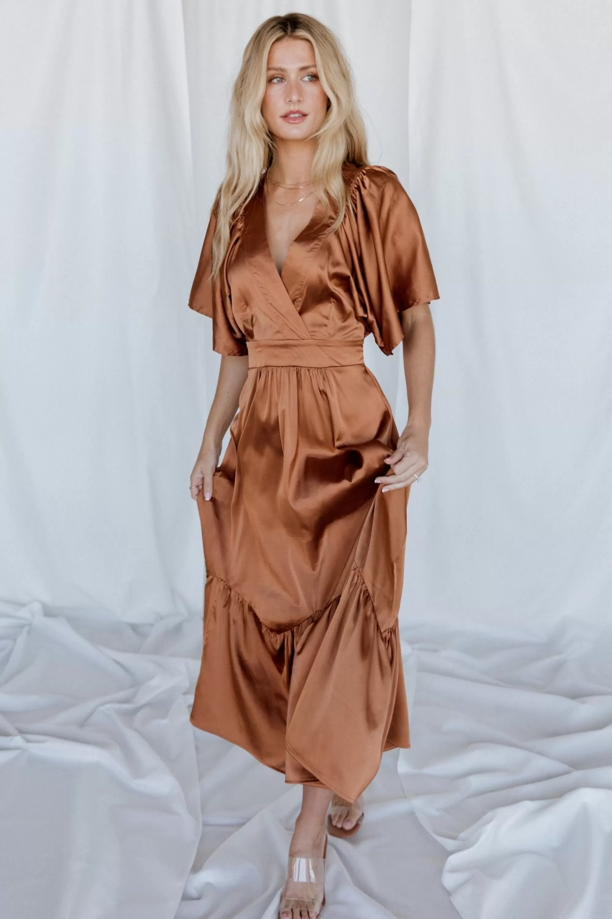 Baltic Born WINTER ESSENTIALS | Pasadena Satin Dress | Copper