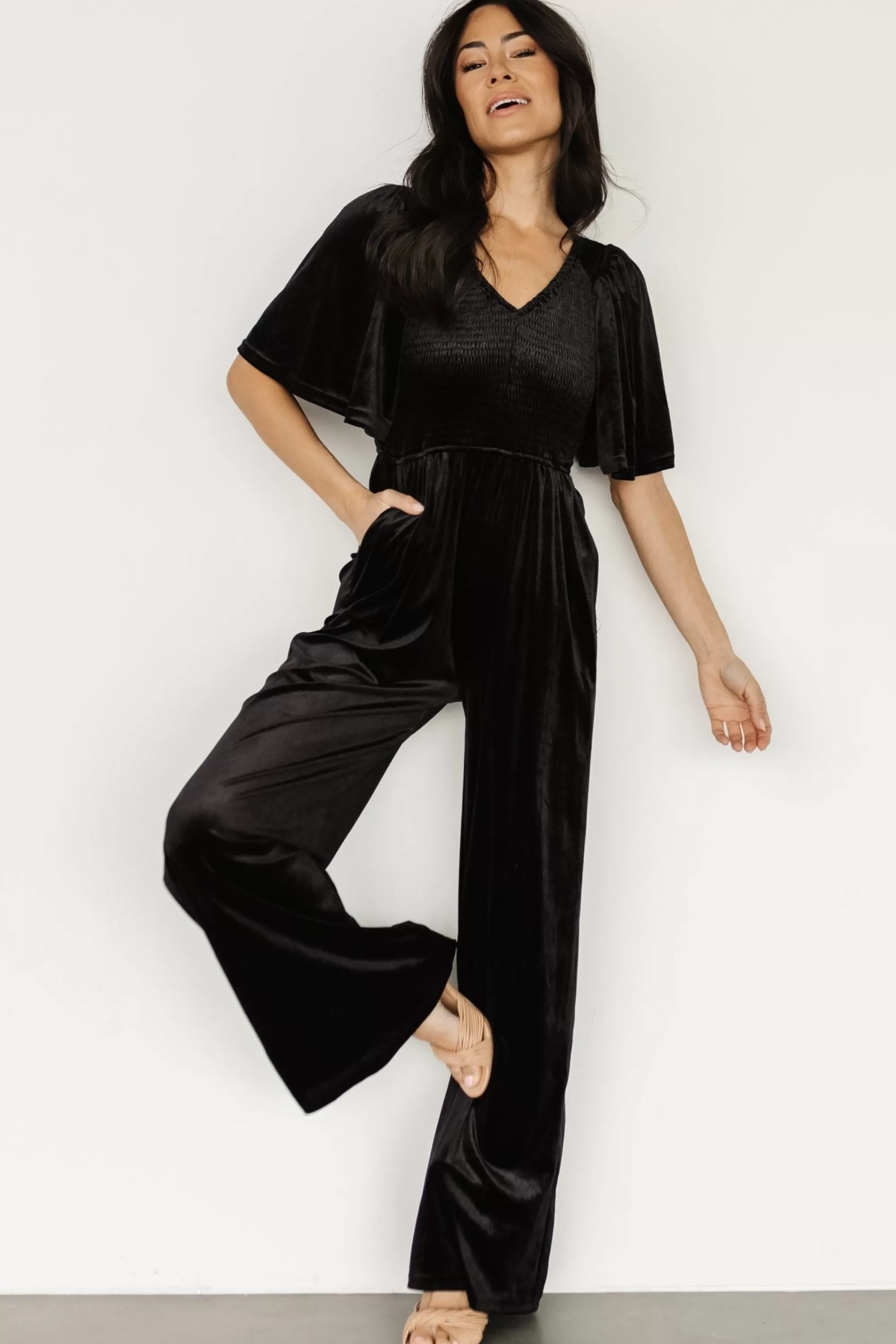 Baltic Born SALE | Regent Velvet Jumpsuit | Black