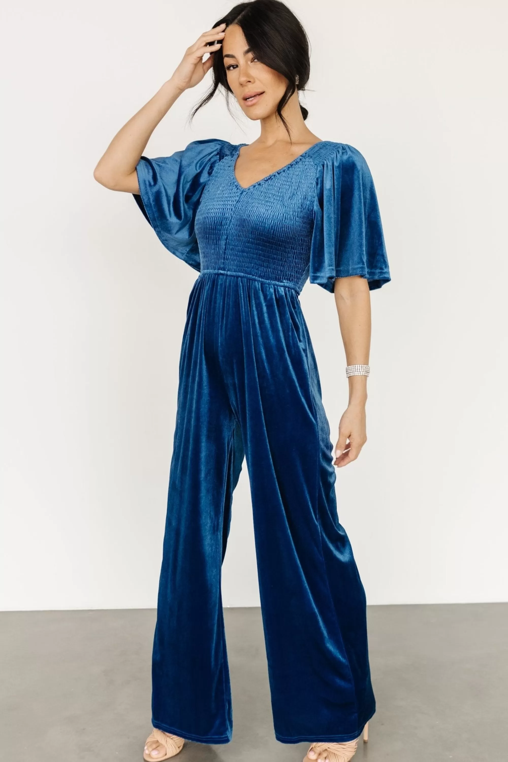 Baltic Born SALE | Regent Velvet Jumpsuit | Blue