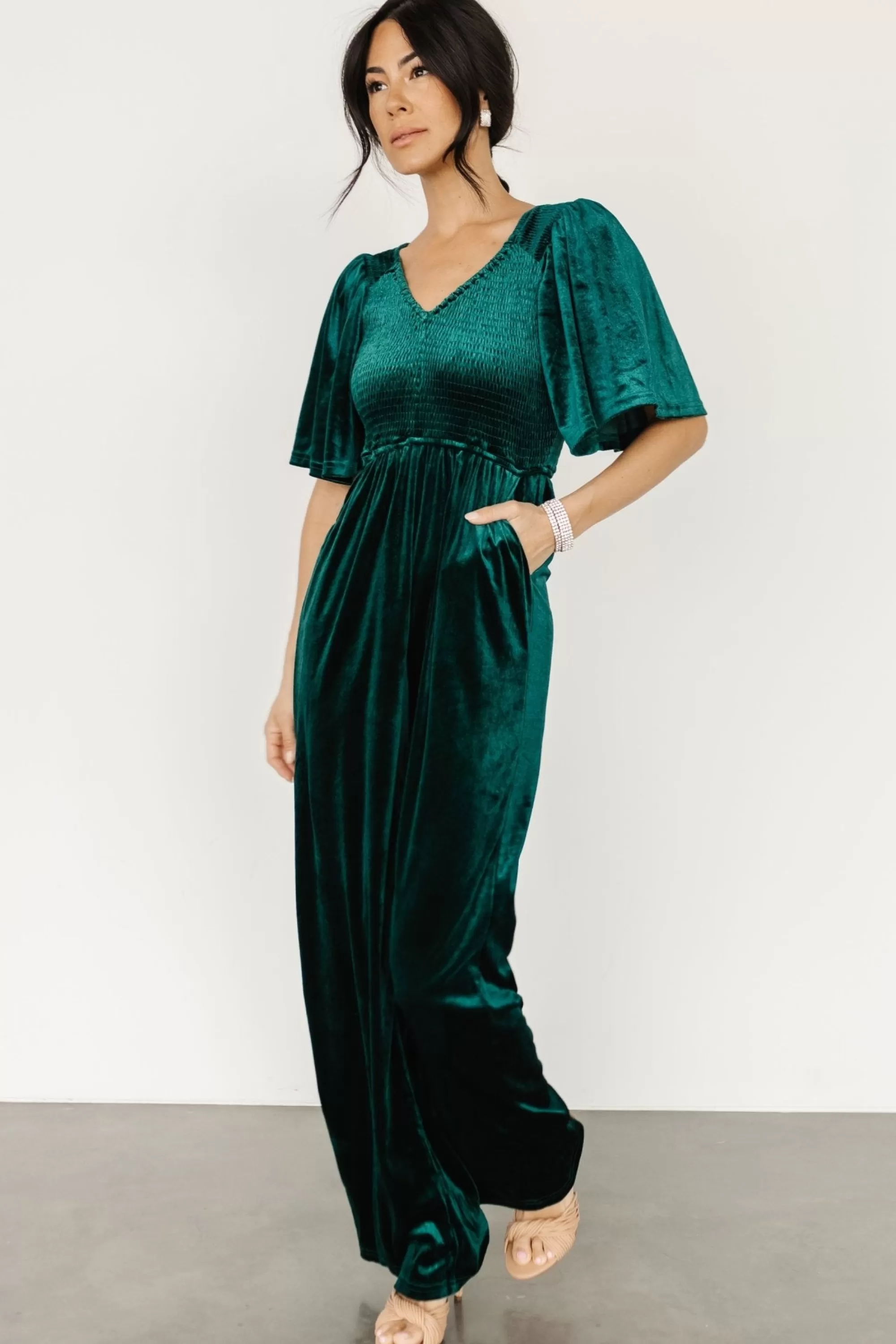 Baltic Born SALE | Regent Velvet Jumpsuit | Emerald