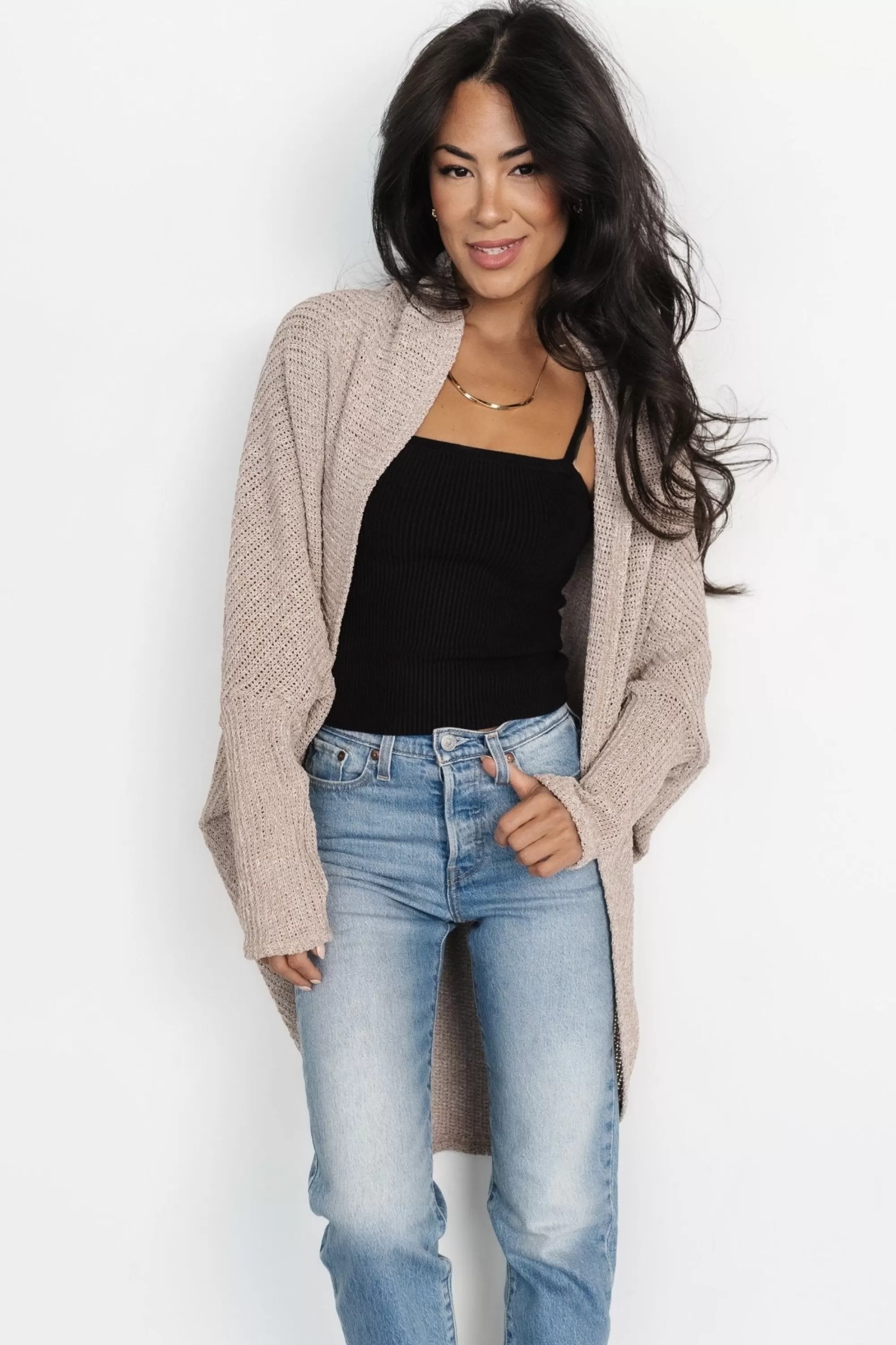 Baltic Born cardigans | Ronnie Slouchy Cardigan | Taupe