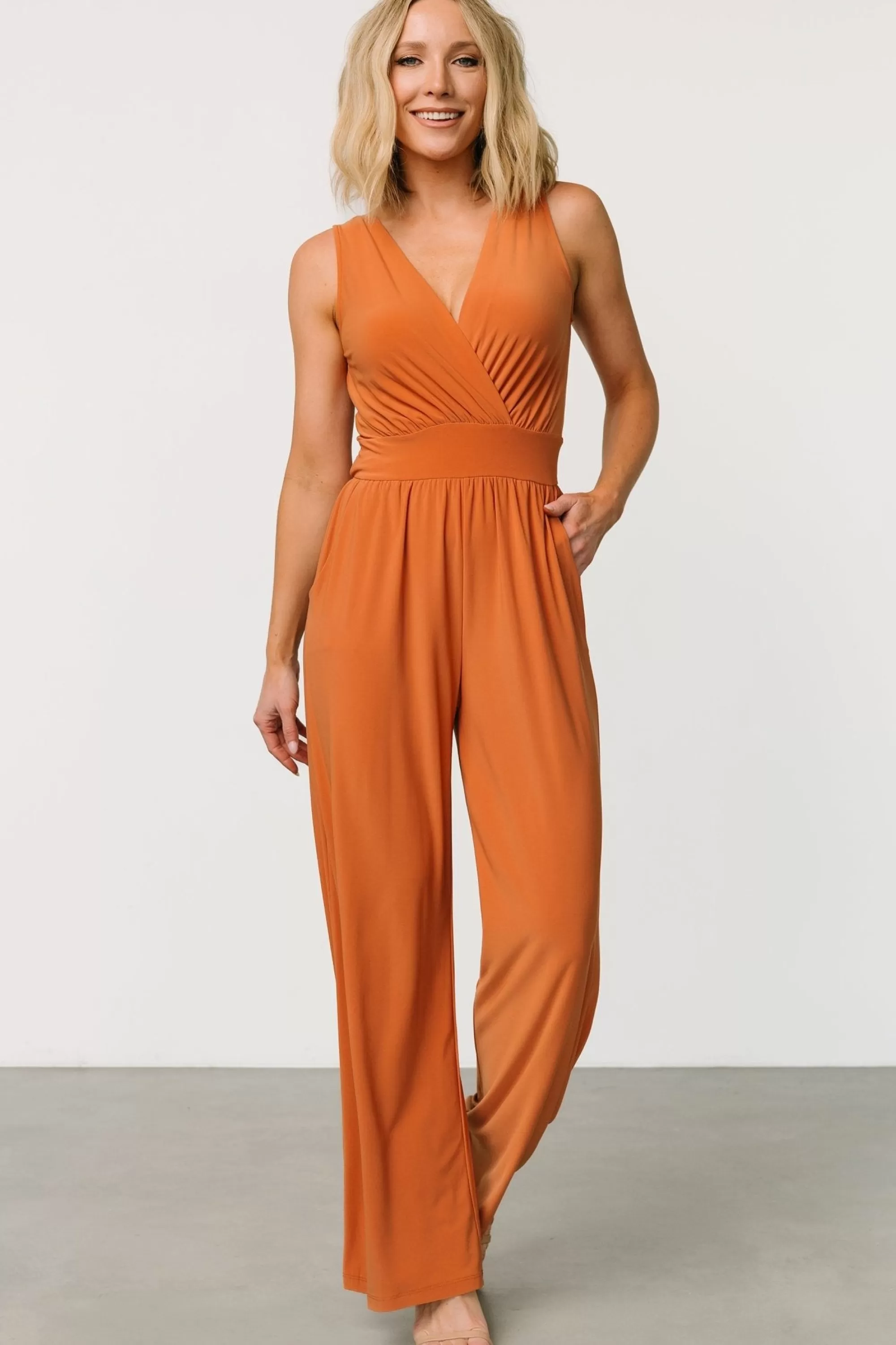 Baltic Born JUMPSUITS + ROMPERS | Rudie Sleeveless Jumpsuit | Dark Camel