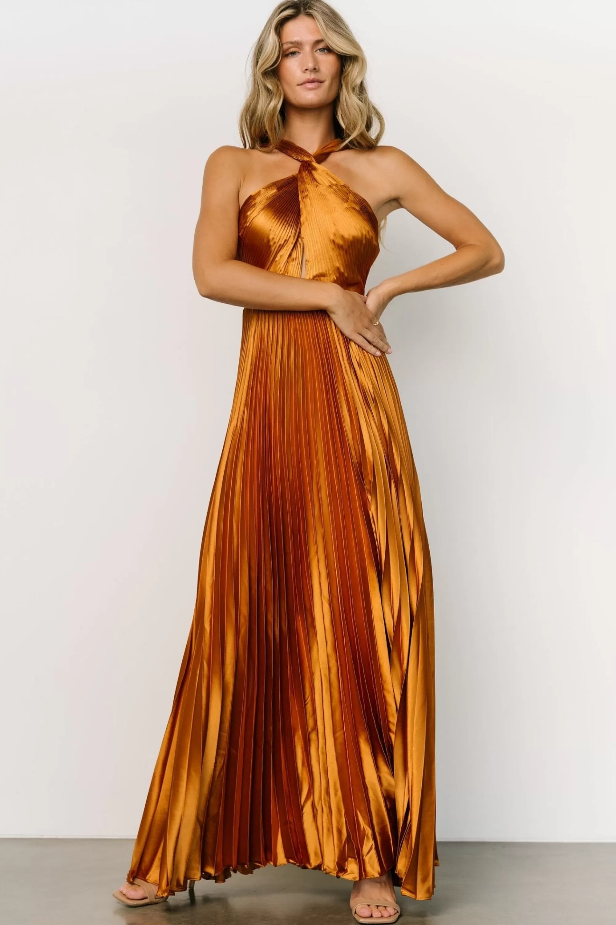 Baltic Born WEDDING SUITE | wedding guest | Sandra Pleated Maxi Dress | Copper