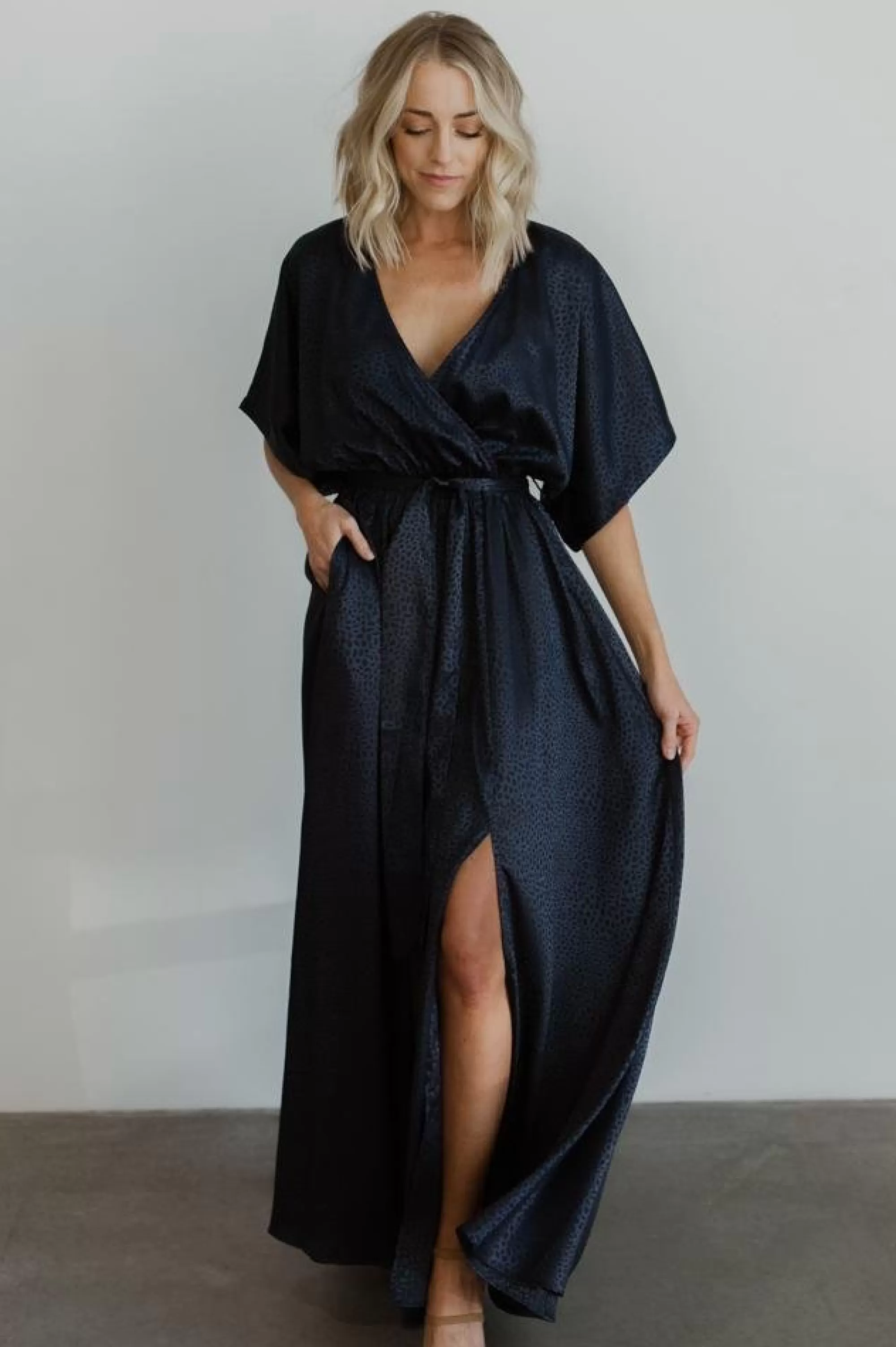 Baltic Born SALE | Savannah Print Kimono Maxi | Navy