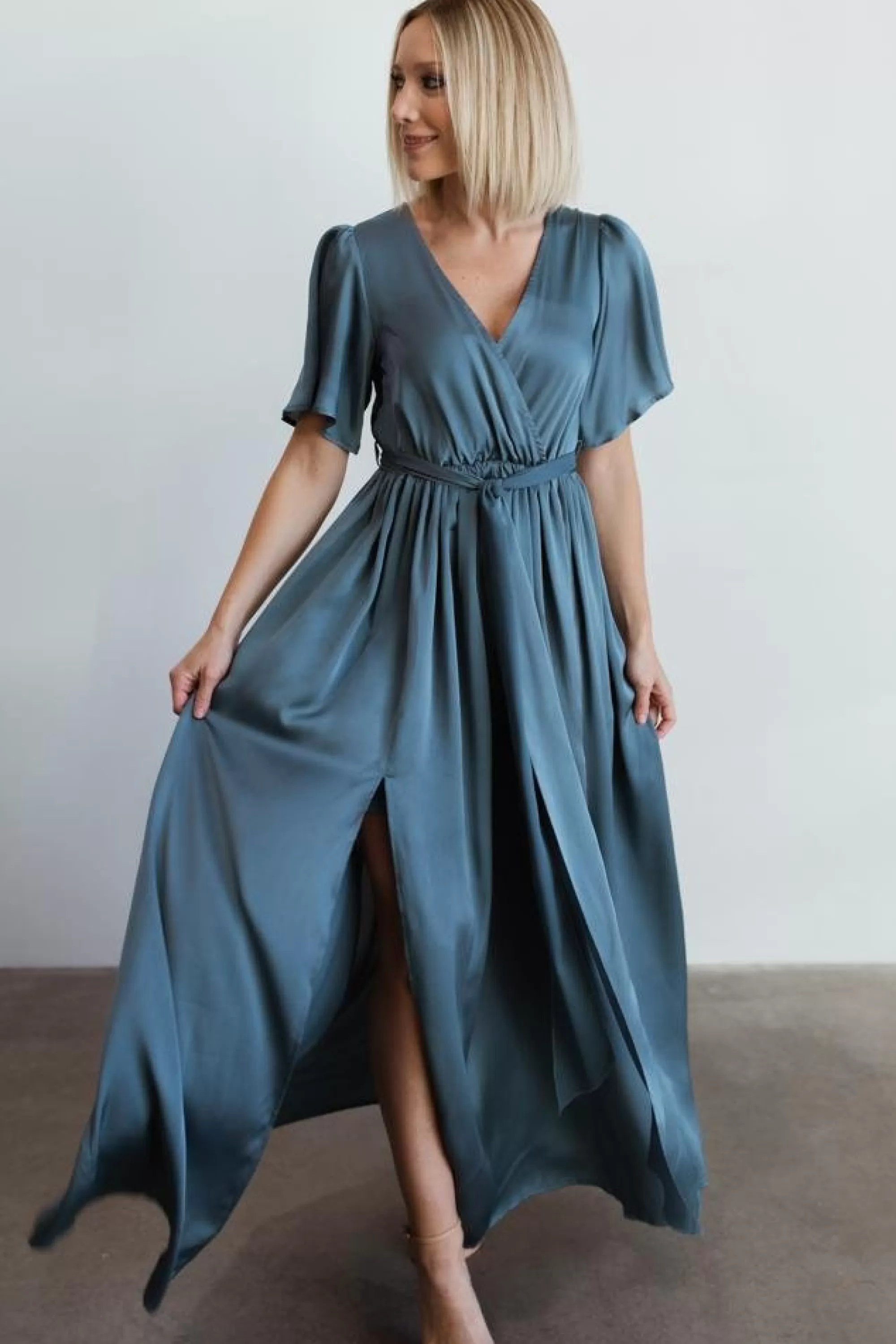 Baltic Born maxi dresses | WEDDING SUITE | Sicily Satin Maxi Dress | Blue