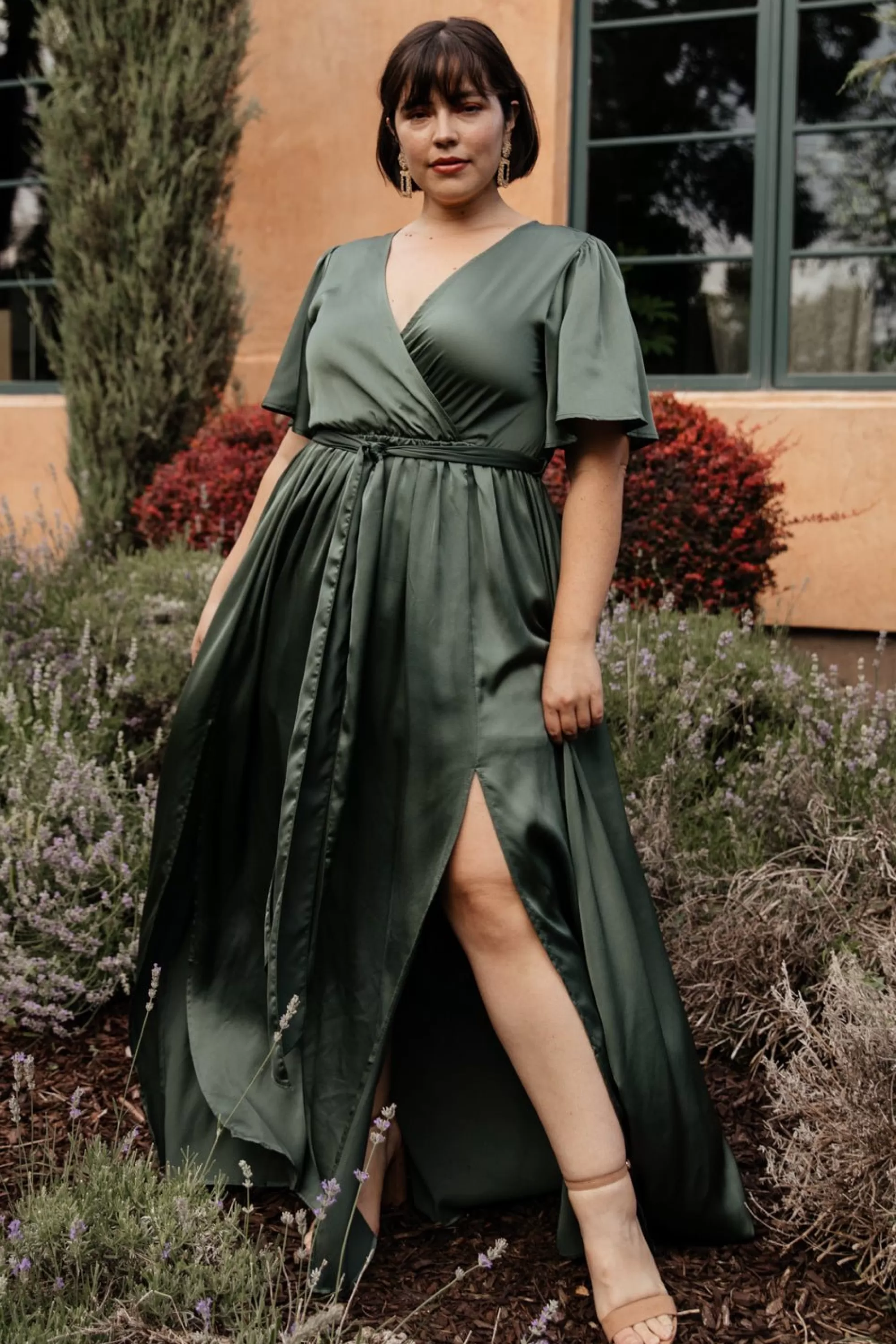 Baltic Born maxi dresses | WEDDING SUITE | Sicily Satin Maxi Dress | Dusty Green