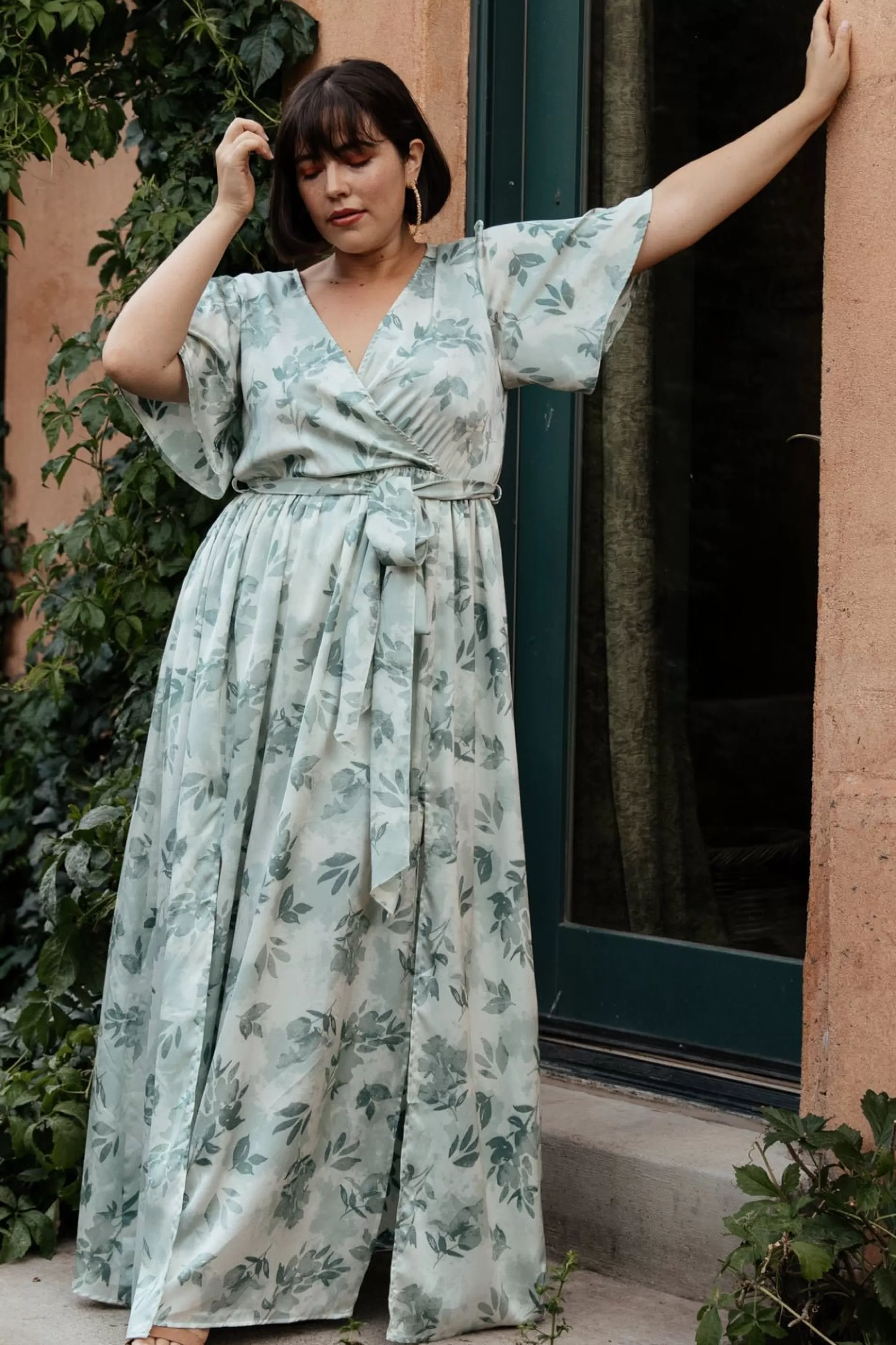 Baltic Born SALE | Sicily Satin Maxi Dress | Sage Floral