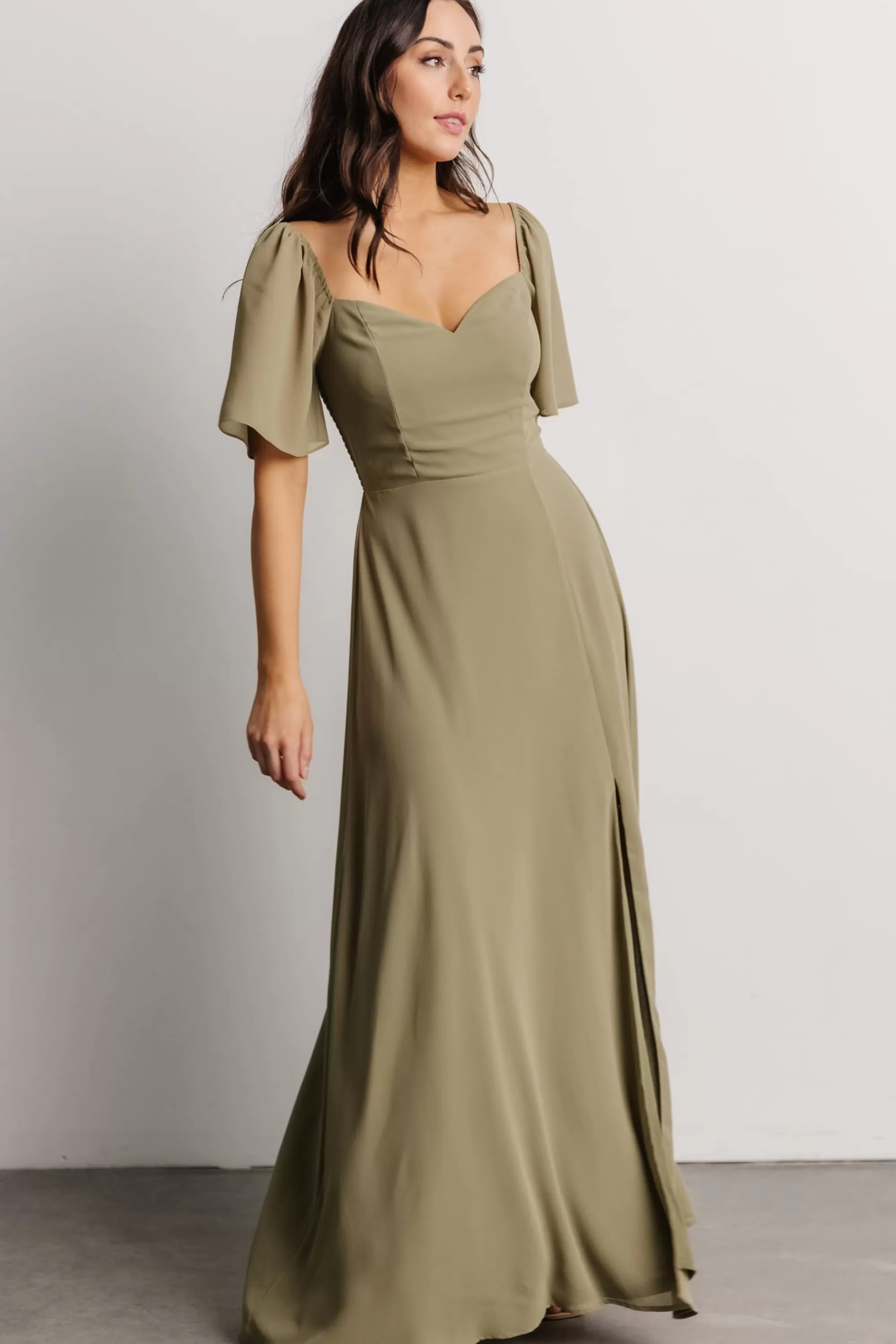 Baltic Born WEDDING SUITE | wedding guest | Sierra Sweetheart Maxi Dress | Dusty Olive