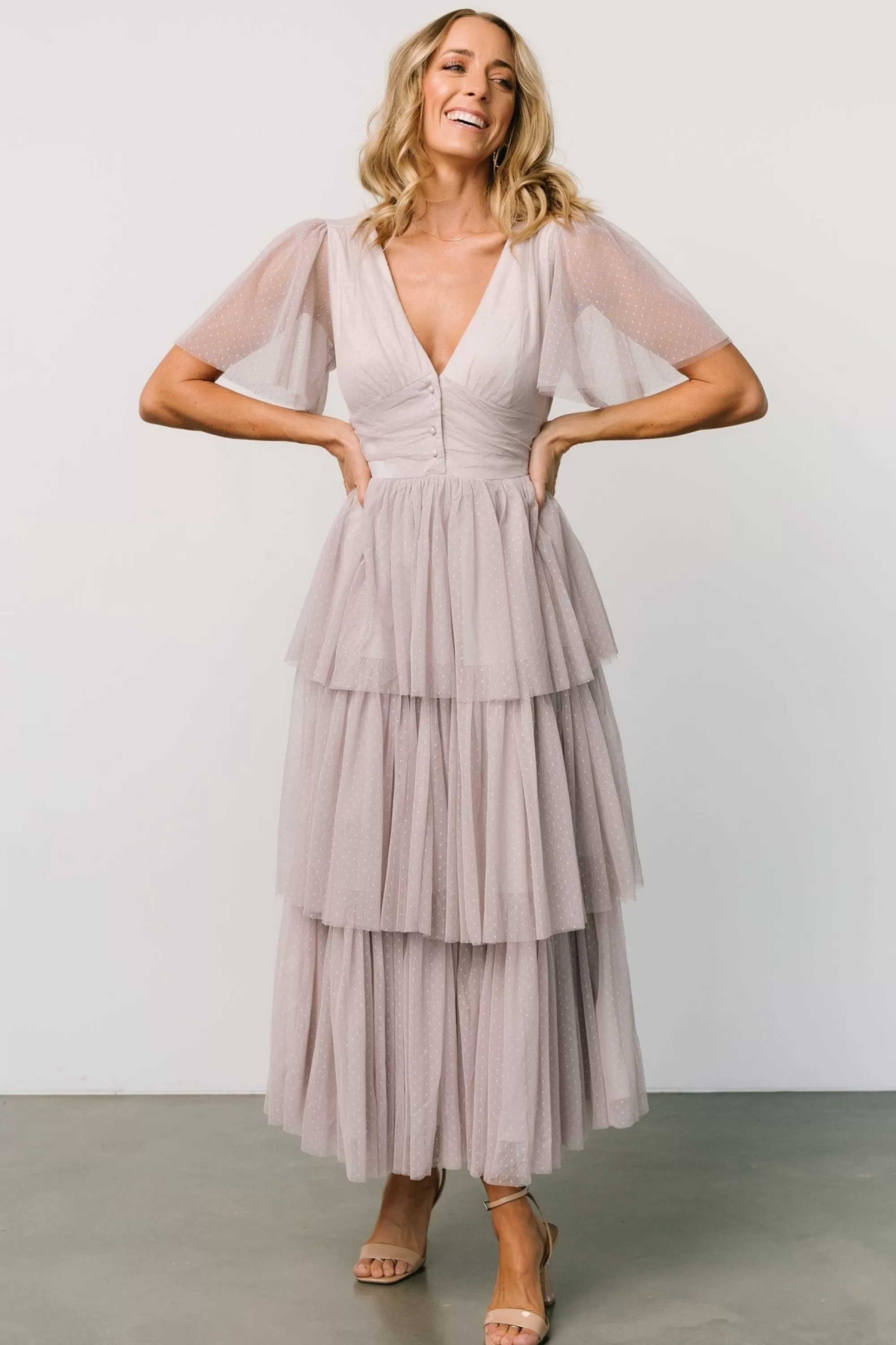 Baltic Born COMING SOON | Starlet Tiered Maxi Dress | Vintage Gray