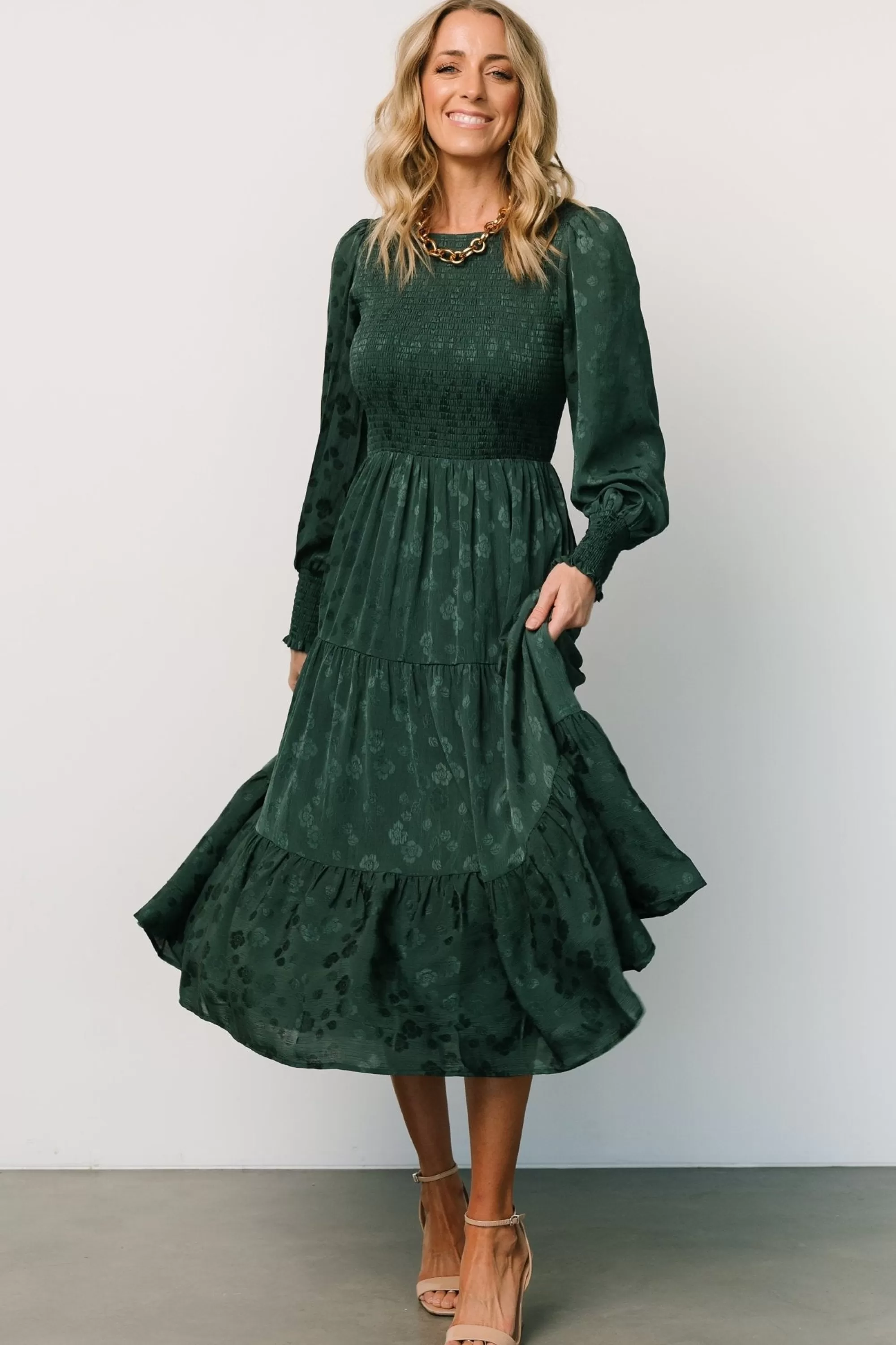 Baltic Born WEDDING SUITE | wedding guest | Stockholm Smocked Dress | Dark Green