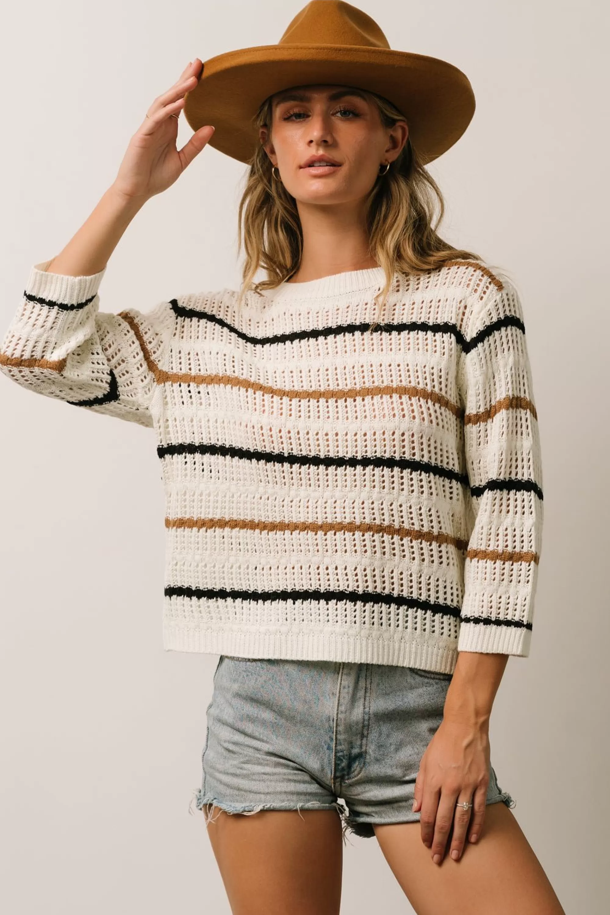 Baltic Born TOPS | sweaters | Sundance Knit Sweater Top | Ivory Multi Stripe