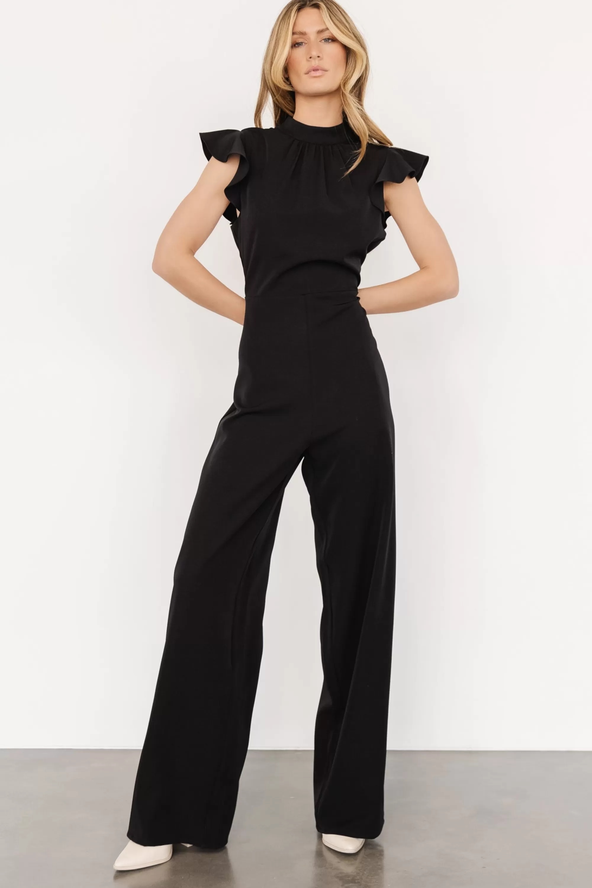 Baltic Born JUMPSUITS + ROMPERS | Tana Mock Neck Jumpsuit | Black