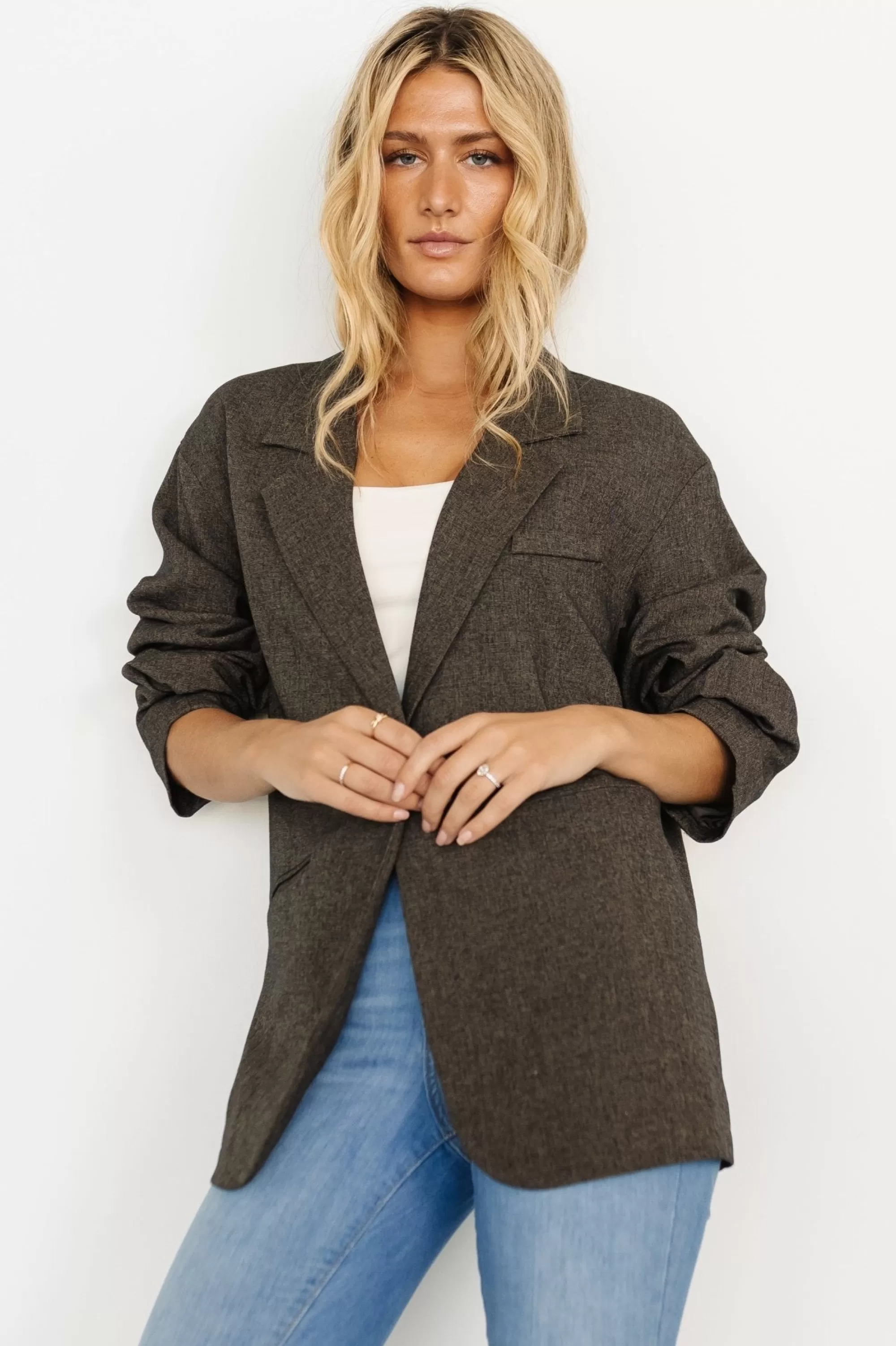 Baltic Born outerwear | Thorpe Oversized Blazer | Charcoal