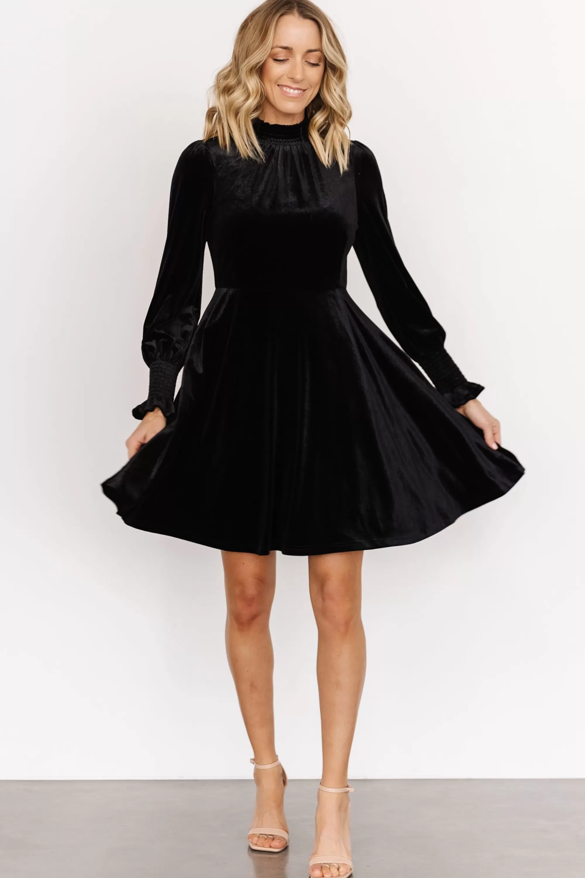 Baltic Born short dresses | Tina Velvet Short Dress | Black