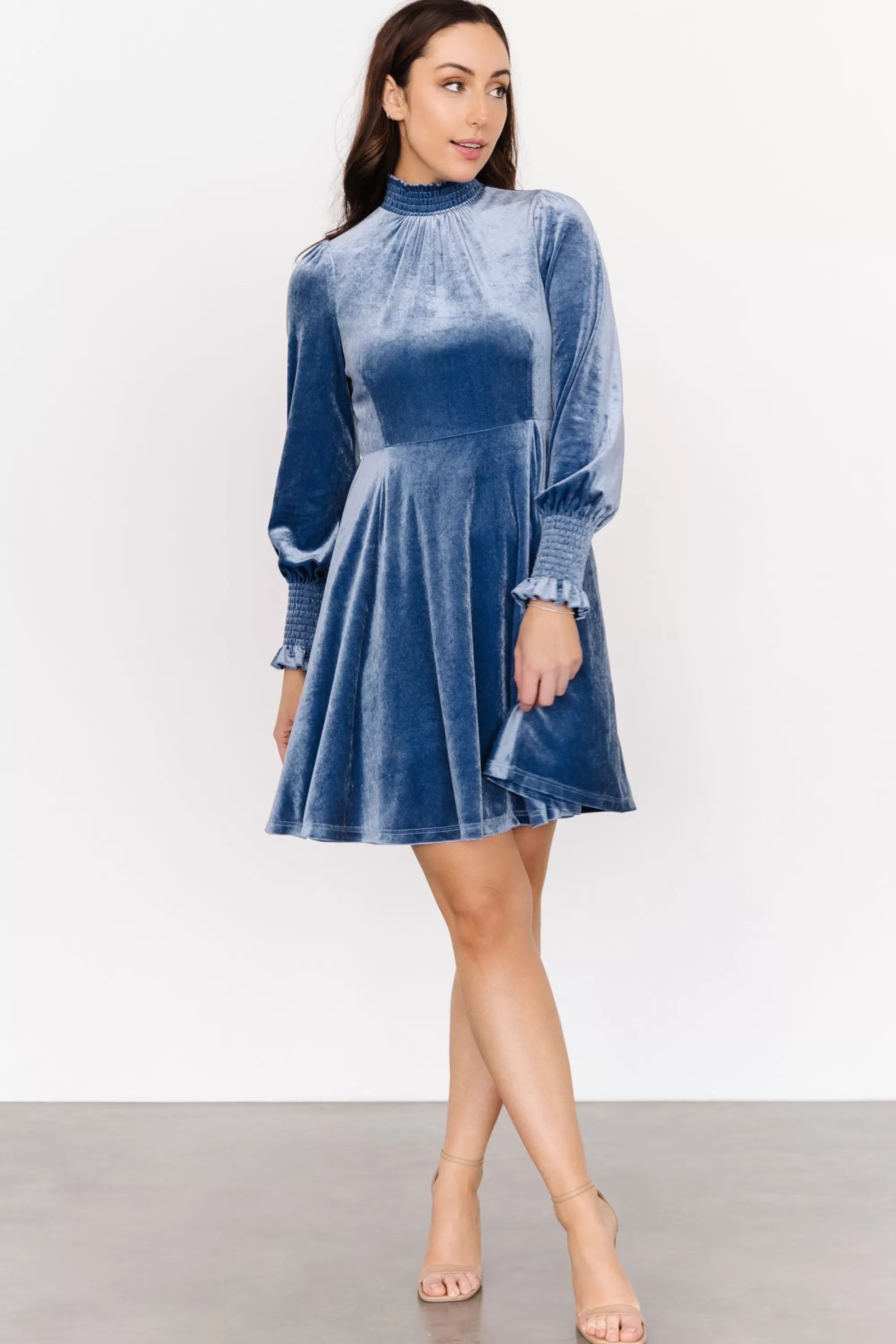 Baltic Born short dresses | Tina Velvet Short Dress | Blue