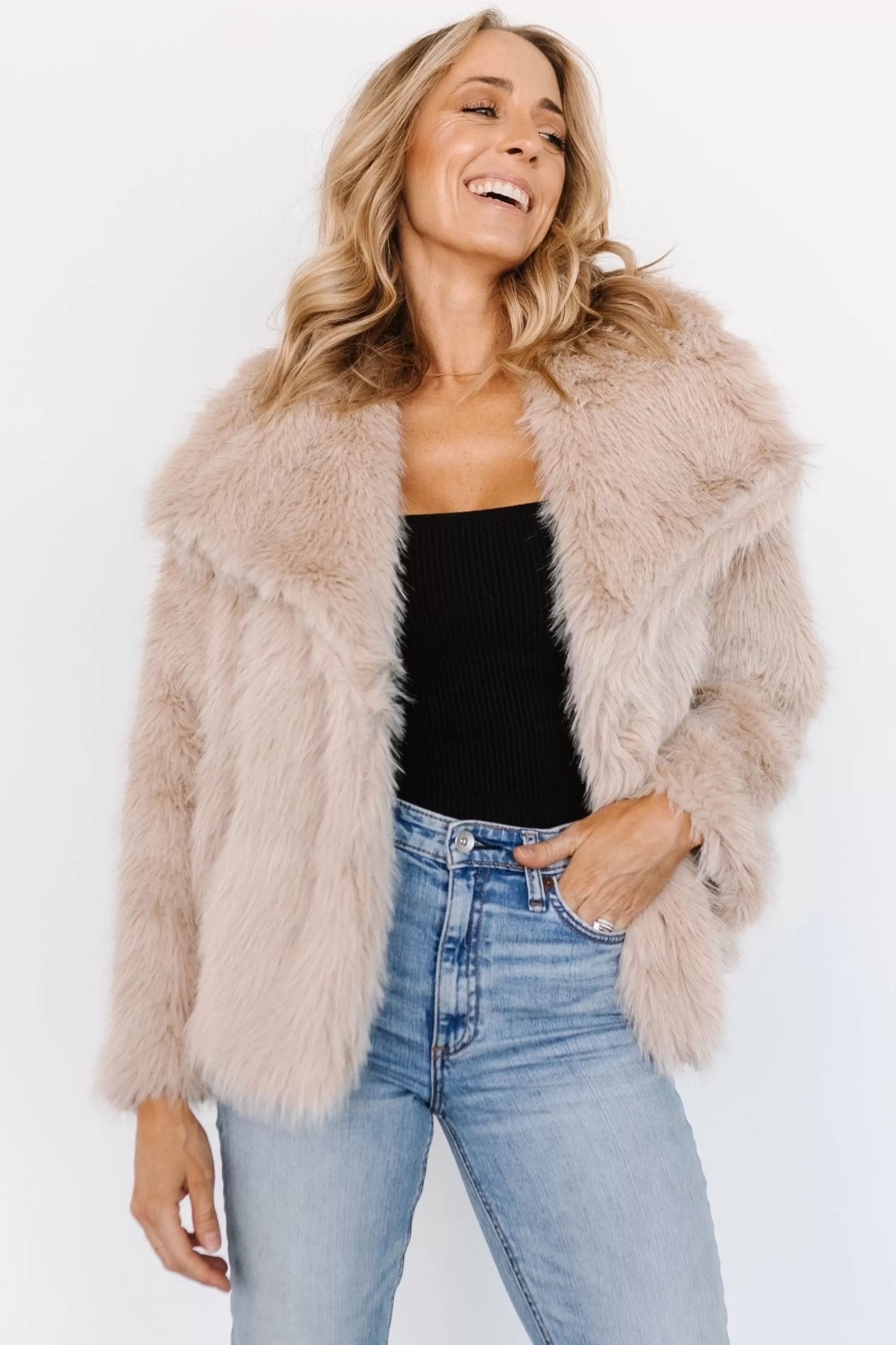 Baltic Born outerwear | Tonya Faux Fur Coat | Natural