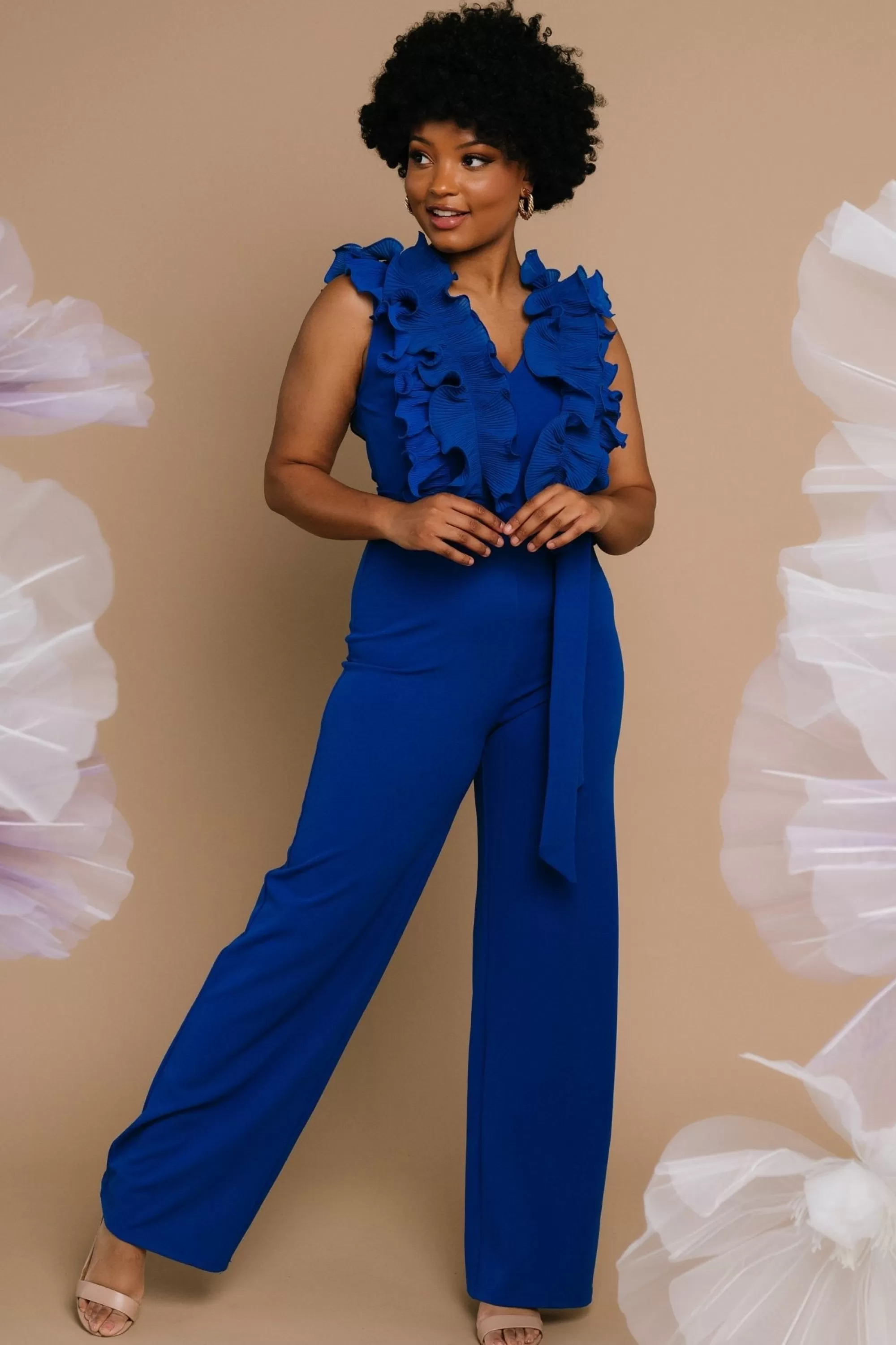 Baltic Born JUMPSUITS + ROMPERS | Tyra Ruffle Tank Jumpsuit | Cobalt